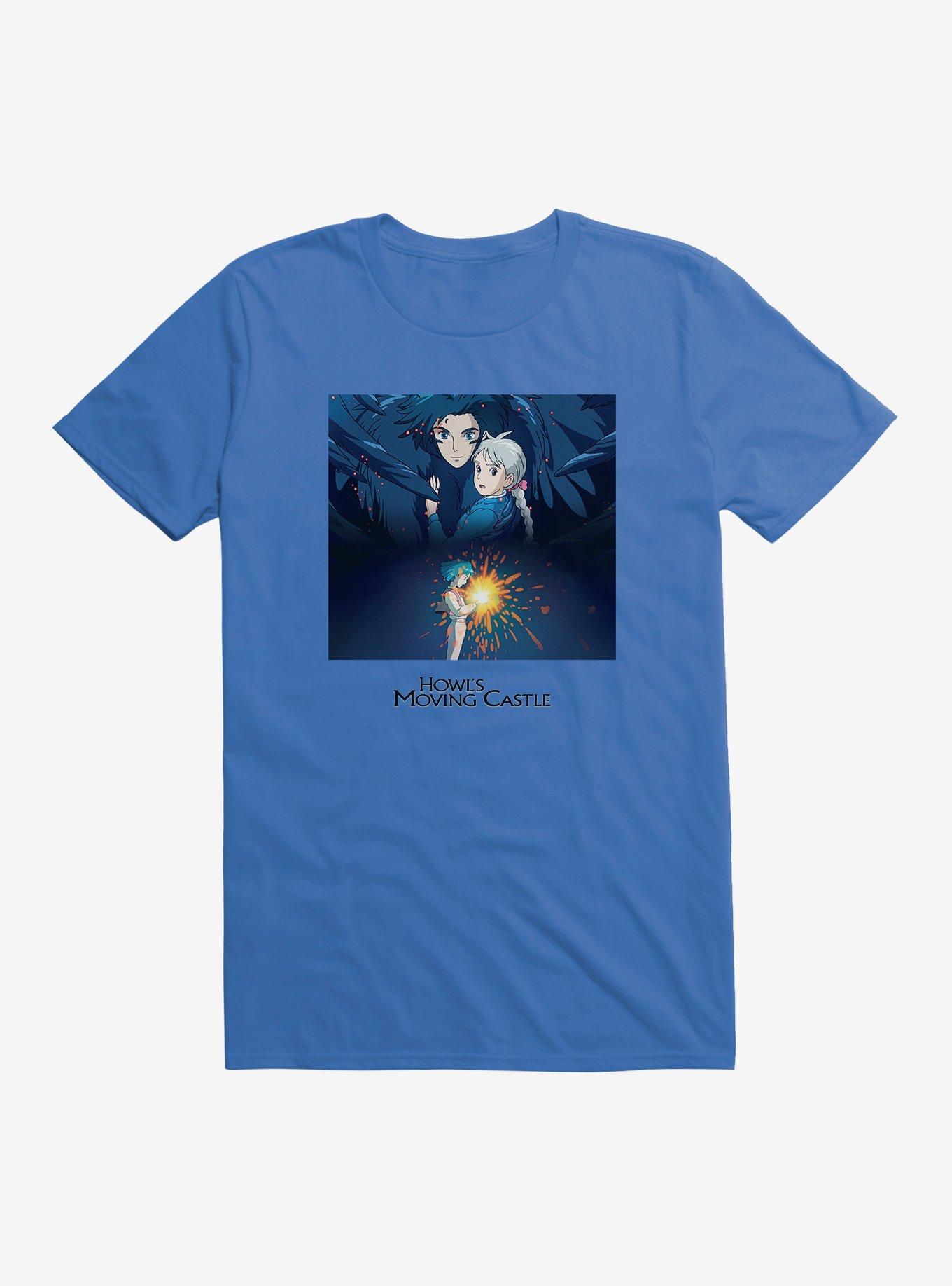 Studio Ghibli Howl's Moving Castle Poster Art T-Shirt, ROYAL, hi-res