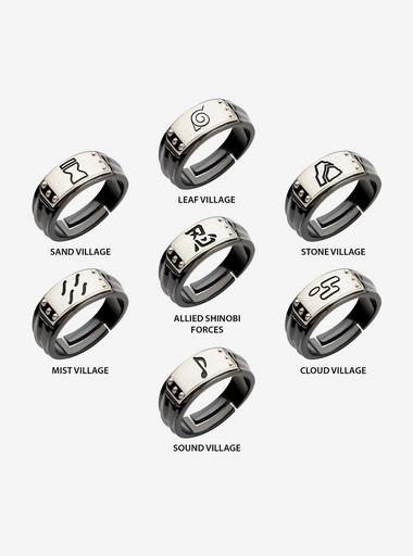 Naruto Akatsuki Cosplay Ring Set + Anti-Leaf Headband - Pain