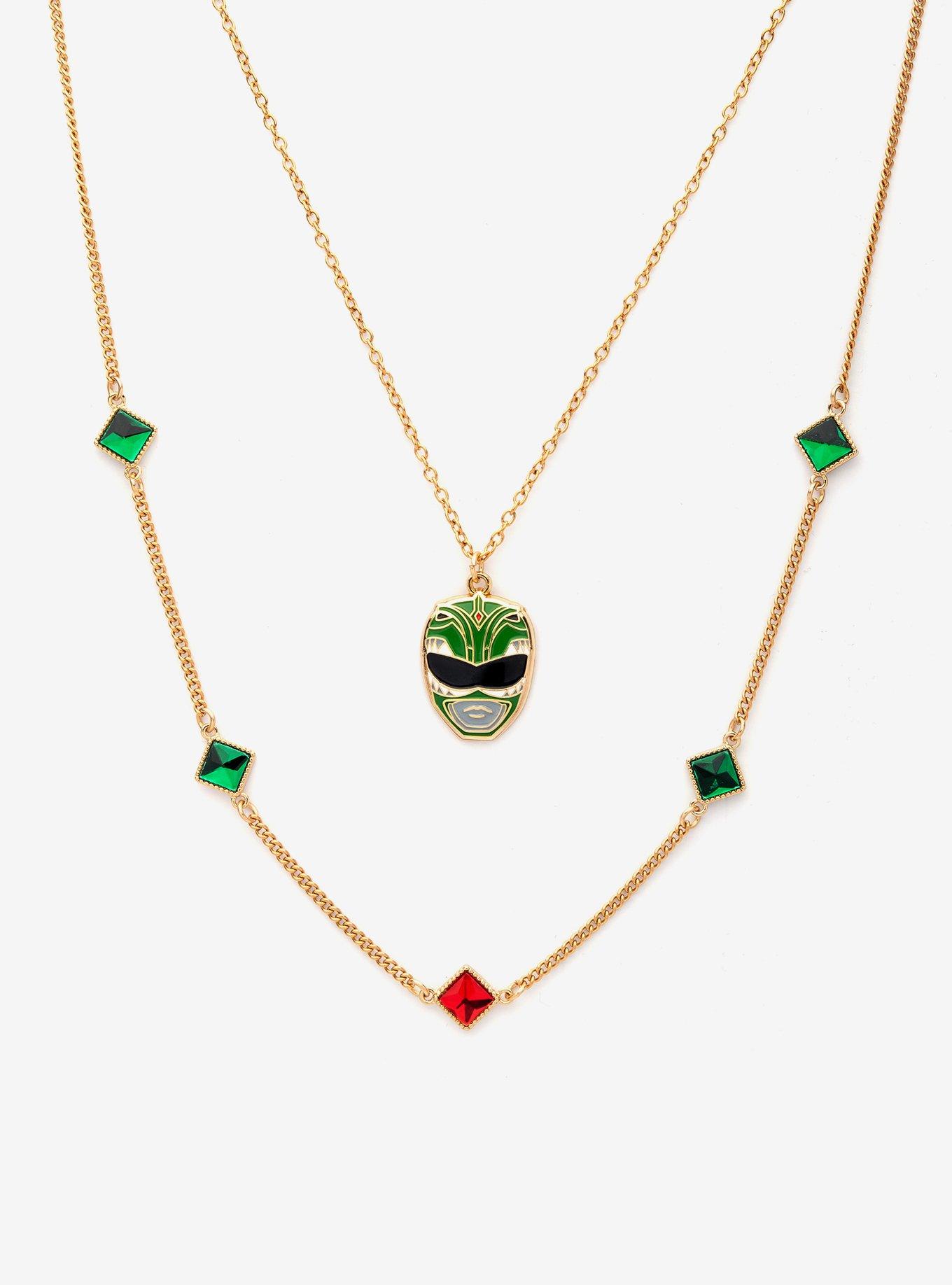 Mighty Morphin Power Rangers Green Gem Ranger Necklace Set, , hi-res