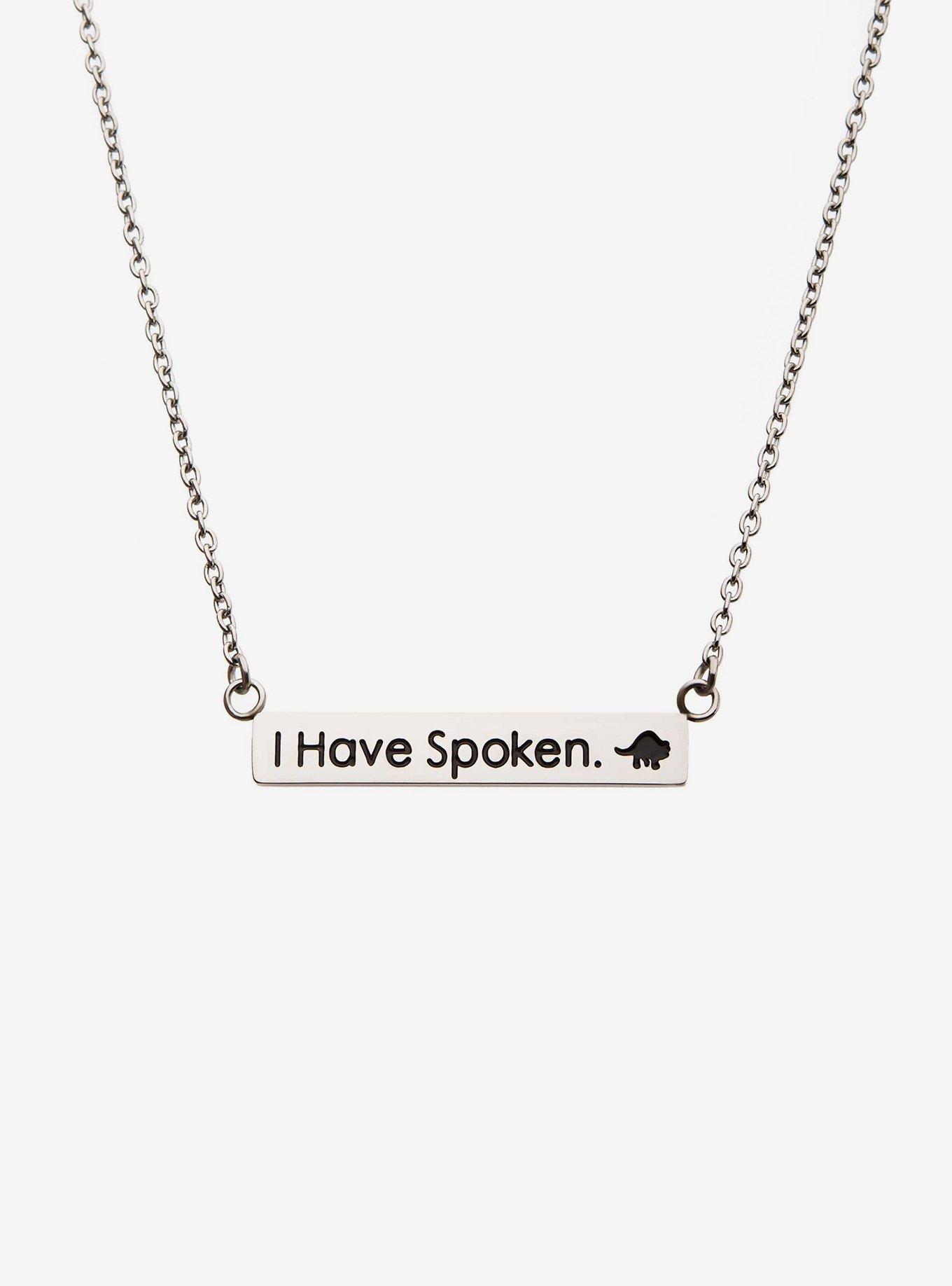 Star Wars The Mandalorian Kuiil "I Have Spoken" Necklace