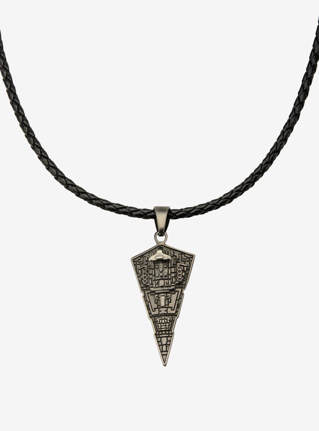 Star Wars Star Destroyer Pendant with Black Leather Chain, , hi-res