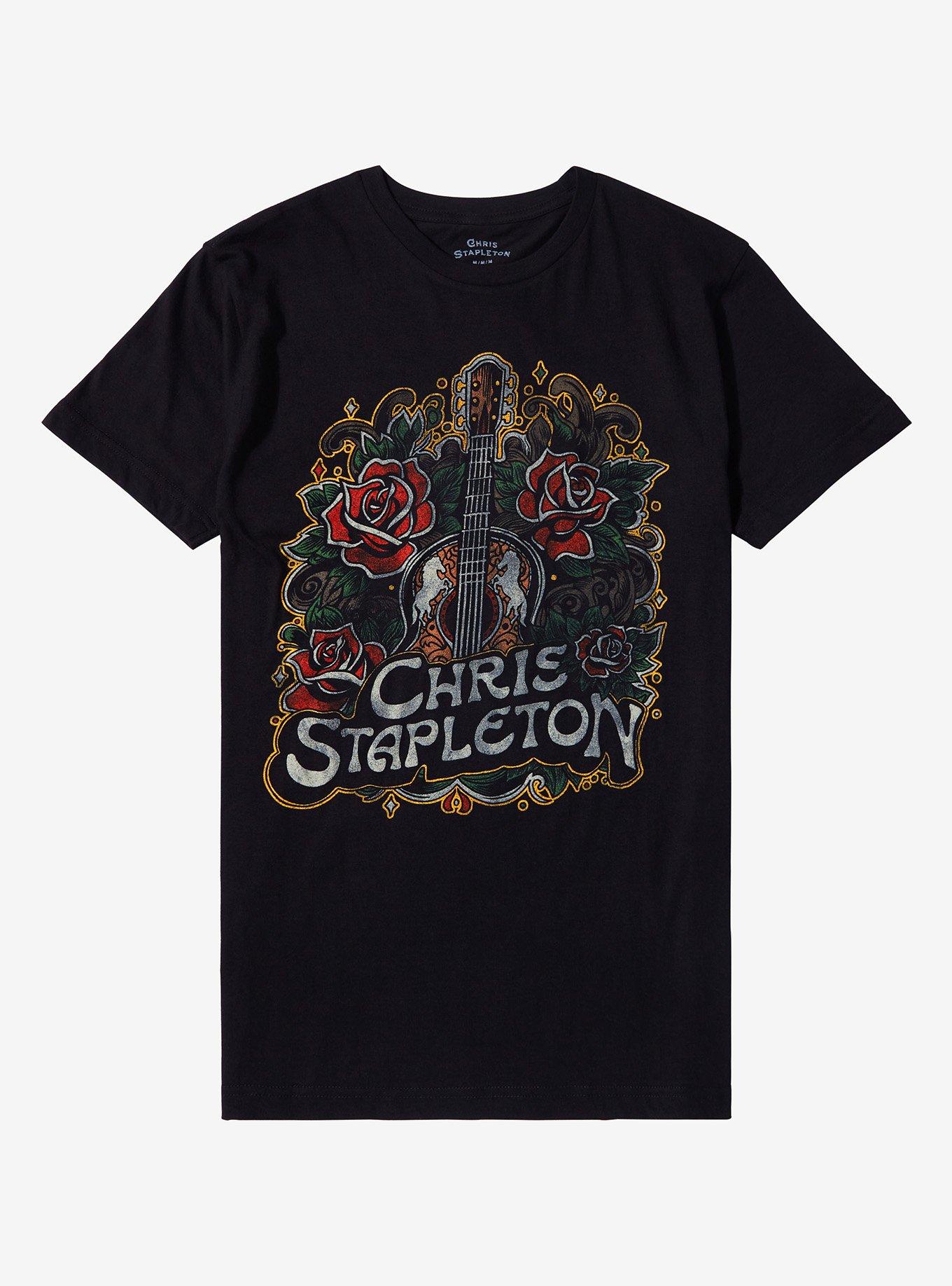 Chris Stapleton Guitar & Roses Boyfriend Fit Girls T-Shirt, , hi-res