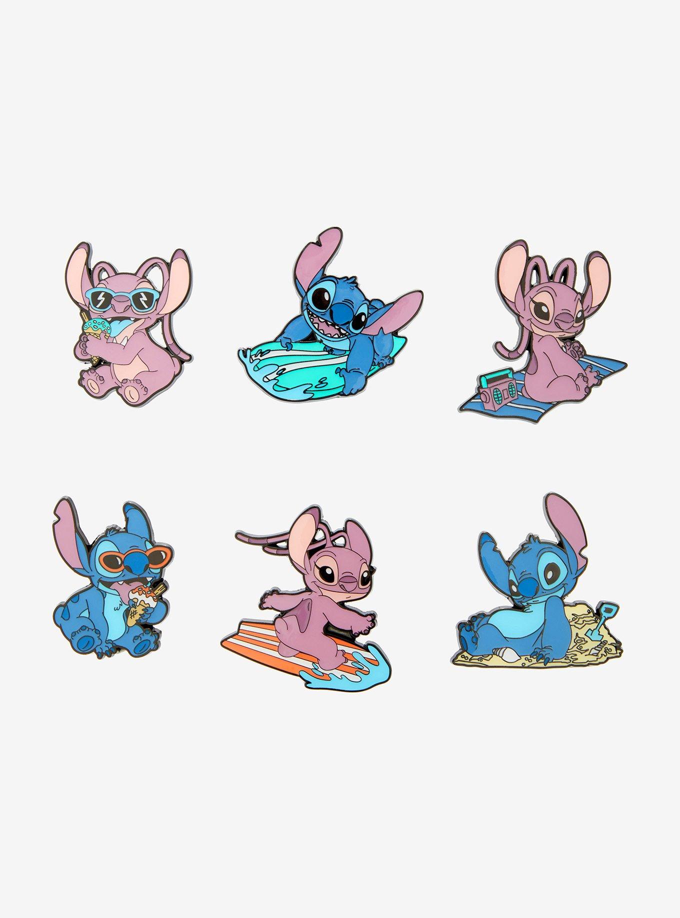 Loungefly Disney Lilo & Stitch Angel & Stitch Beach Day Blind Box Enamel Pin - BoxLunch Exclusive, , hi-res