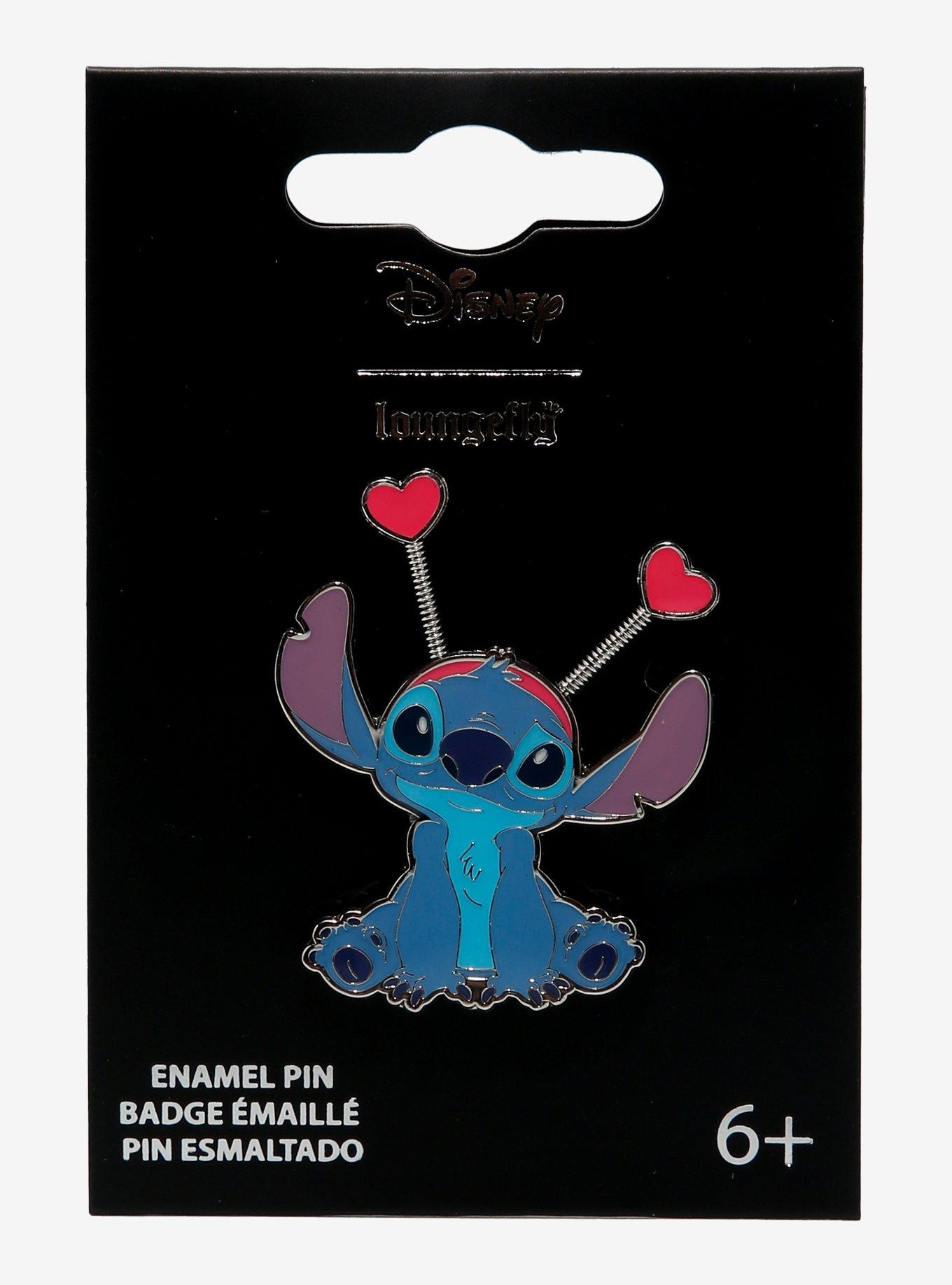 Loungefly Disney Lilo & Stitch Heart Headband Stitch Enamel Pin - BoxLunch Exclusive, , hi-res