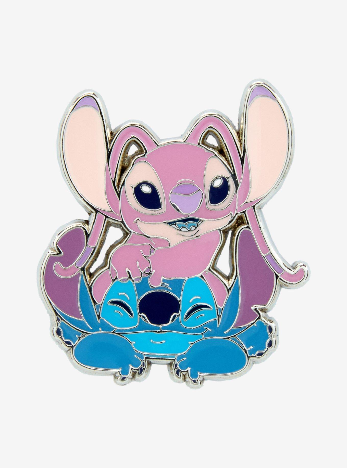 Loungefly Disney Lilo & Stitch Angel & Stitch Enamel Pin — BoxLunch Exclusive, , hi-res