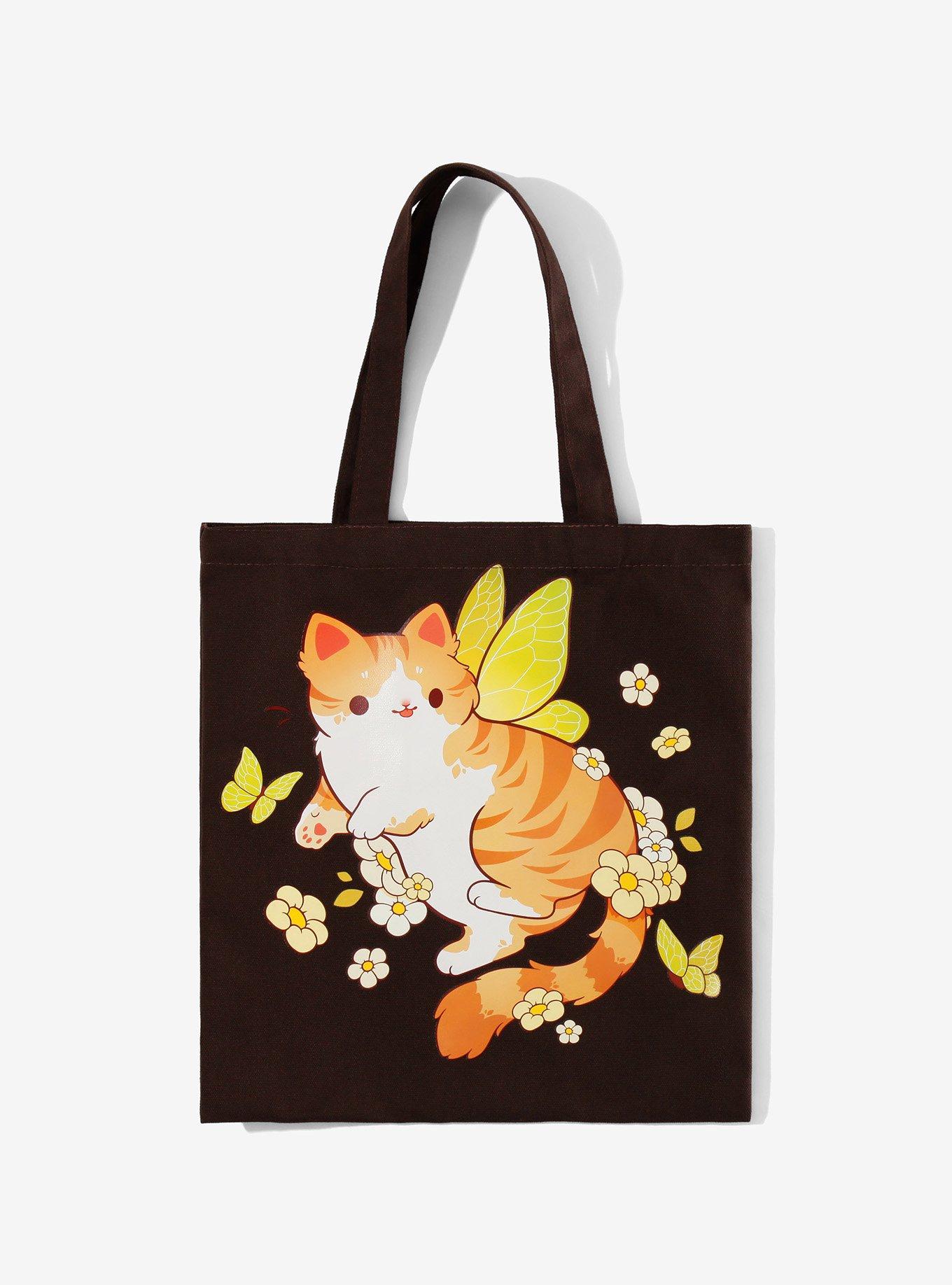 Kitty Fairy Brown Tote Bag By Rhinlin, , hi-res