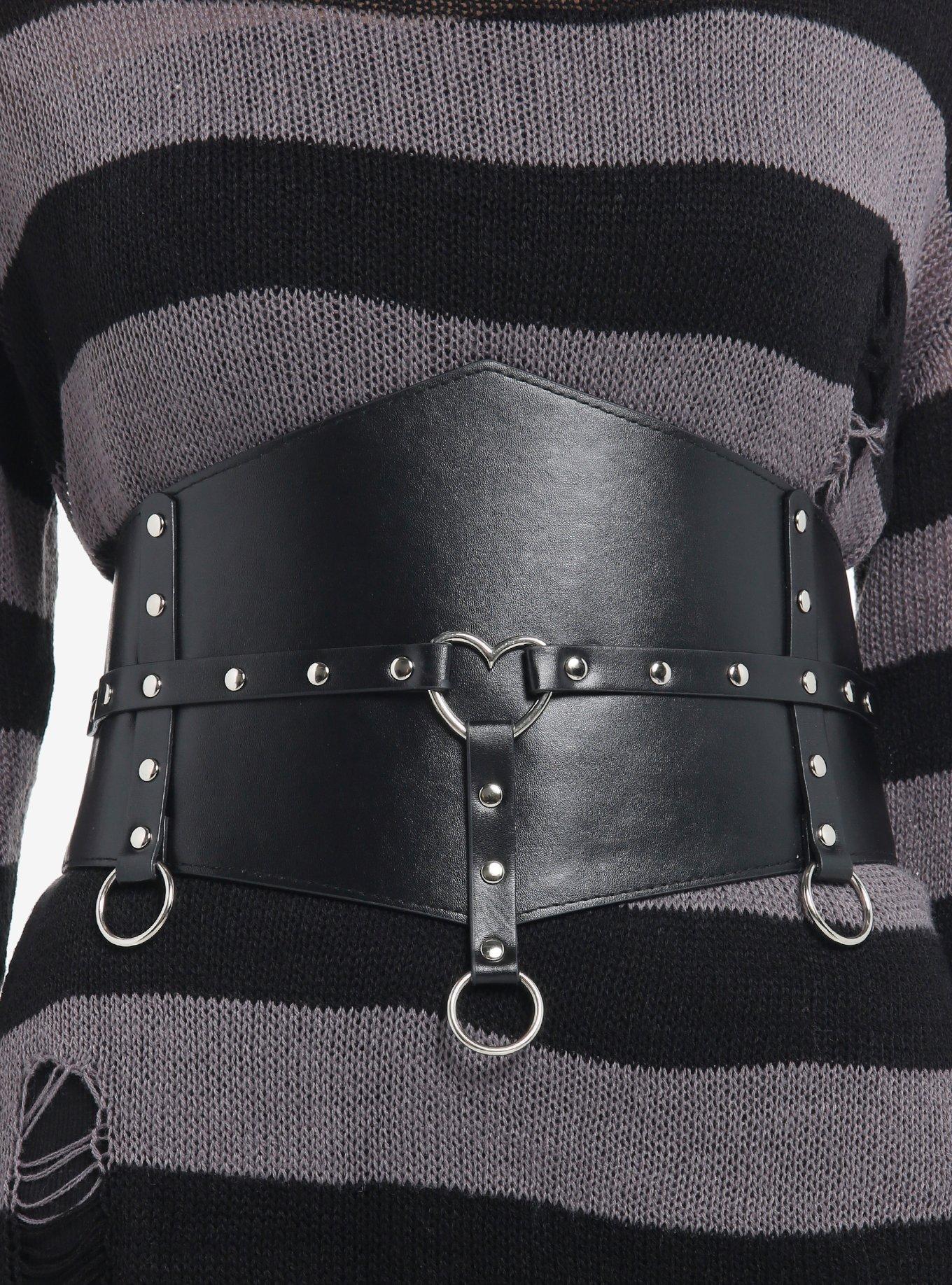 Black Heart O-Ring Corset Belt, , hi-res