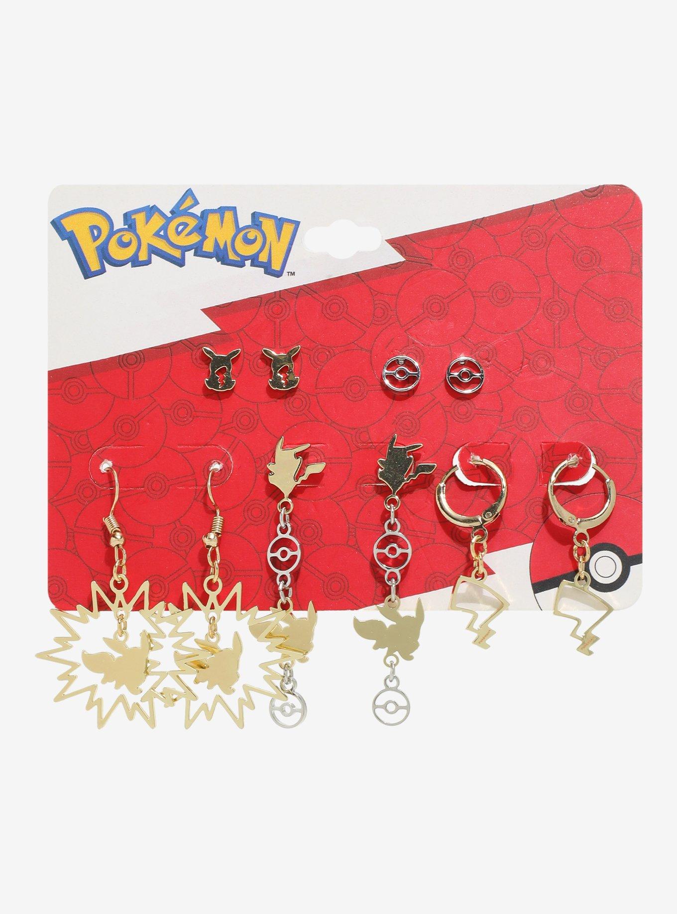 Pokémon Eevee & Pikachu Gold Earring Set, , hi-res