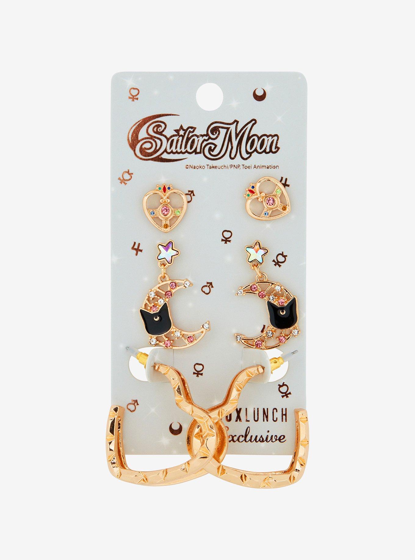 Pretty Guardian Sailor Moon Heart Icons Earring Set - BoxLunch Exclusive, , hi-res