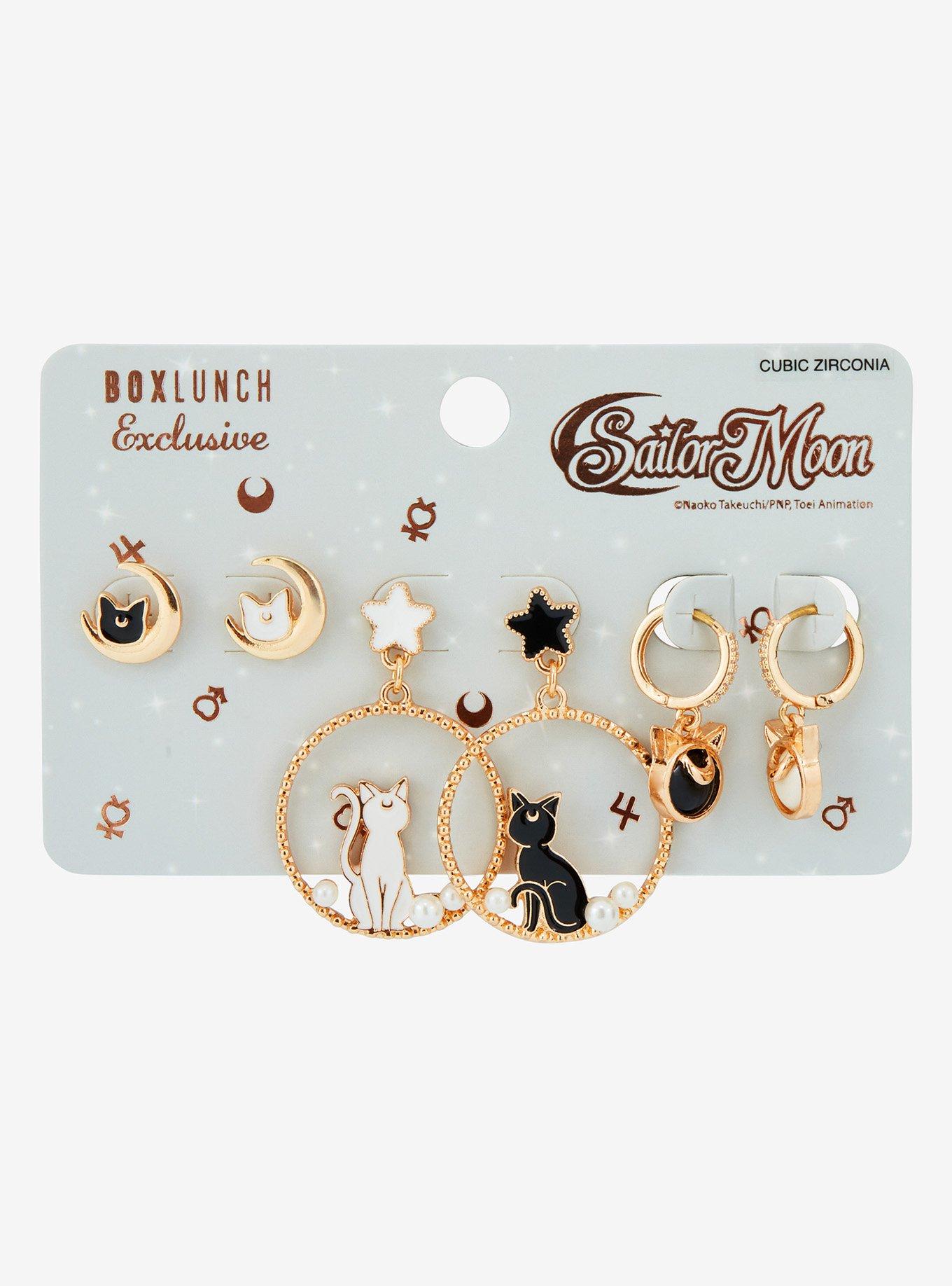 Pretty Guardian Sailor Moon Luna & Artemis Earring Set - BoxLunch Exclusive, , hi-res