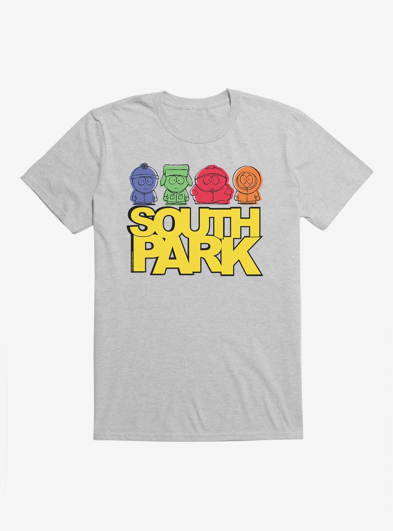 South Park Neat Yellow Logo T-Shirt, HEATHER GREY, hi-res
