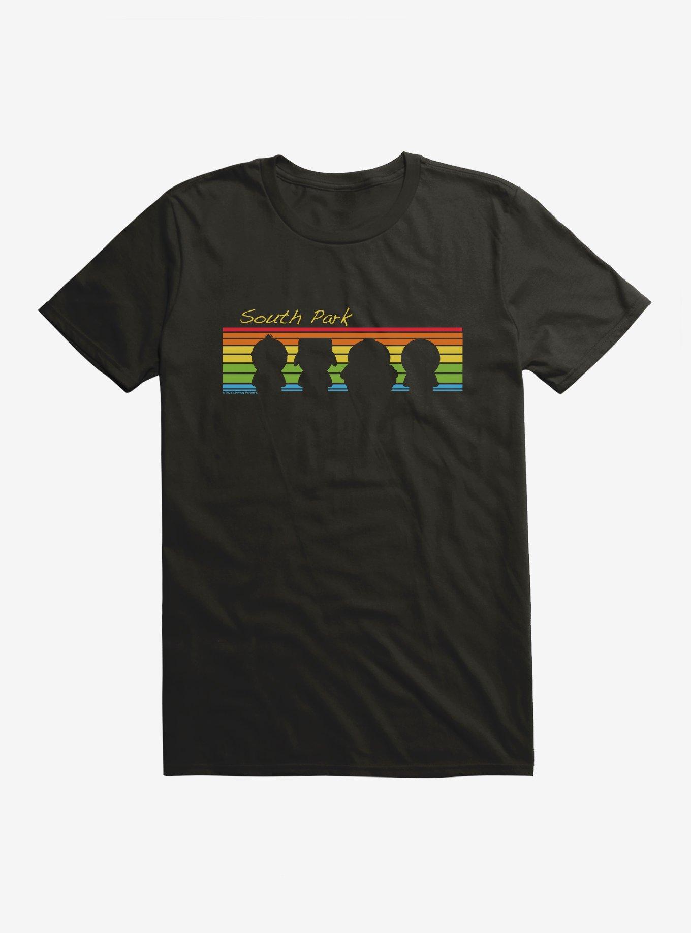 South Park Rainbow Silhouette T-Shirt, BLACK, hi-res