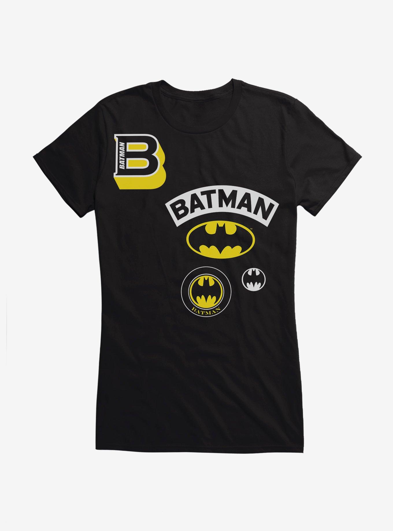 Batman Logos Girls T-Shirt, BLACK, hi-res