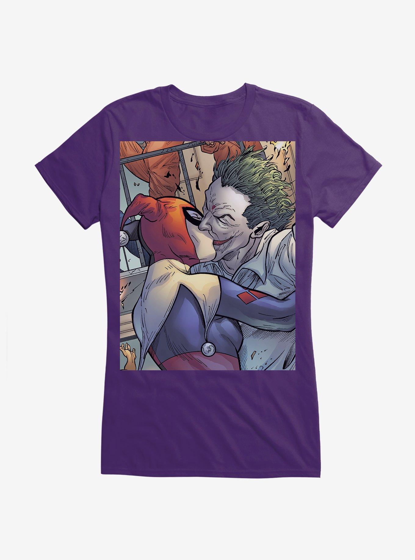 Batman The Joker Harley Quinn Kiss Girls T-Shirt