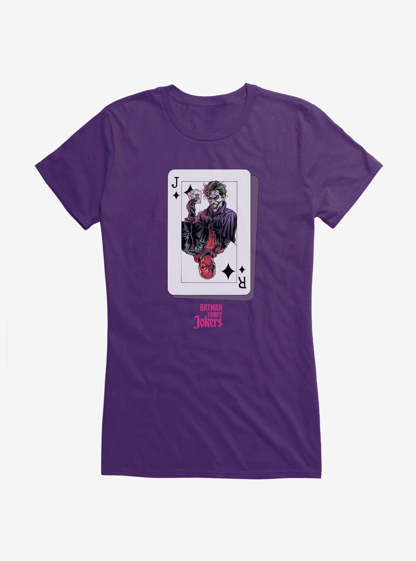Batman: Three Jokers Red Hood Joker Card Girls T-Shirt, PURPLE, hi-res