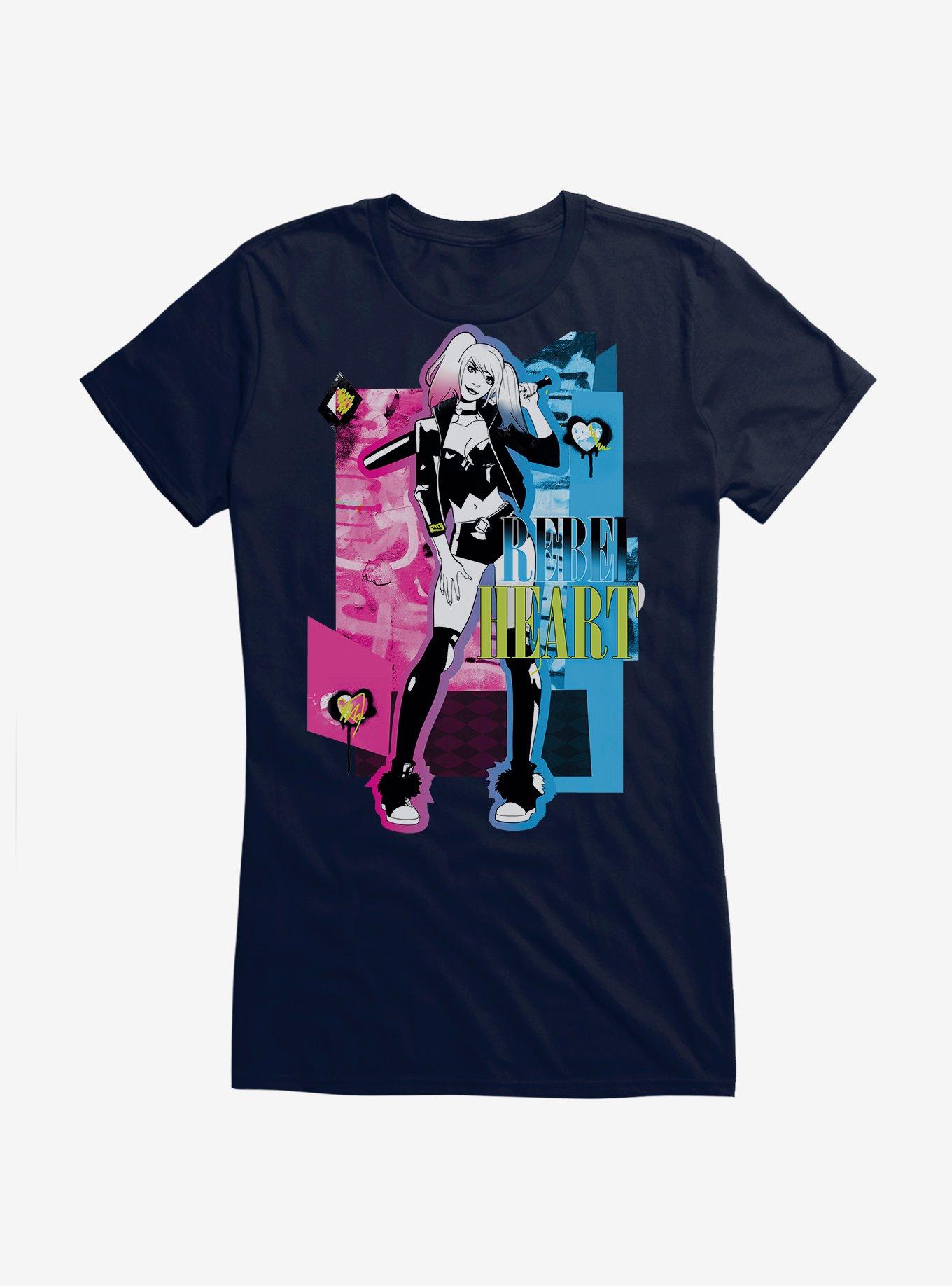 Harley Quinn Rebel Heart Girls T-Shirt, , hi-res