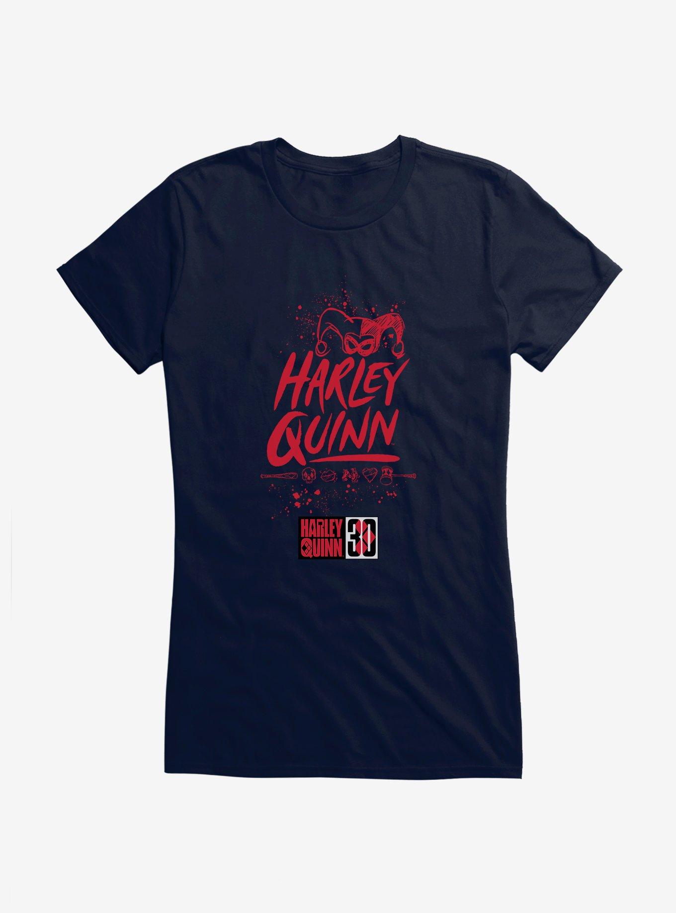 Harley Quinn Logo Girls T-Shirt, NAVY, hi-res