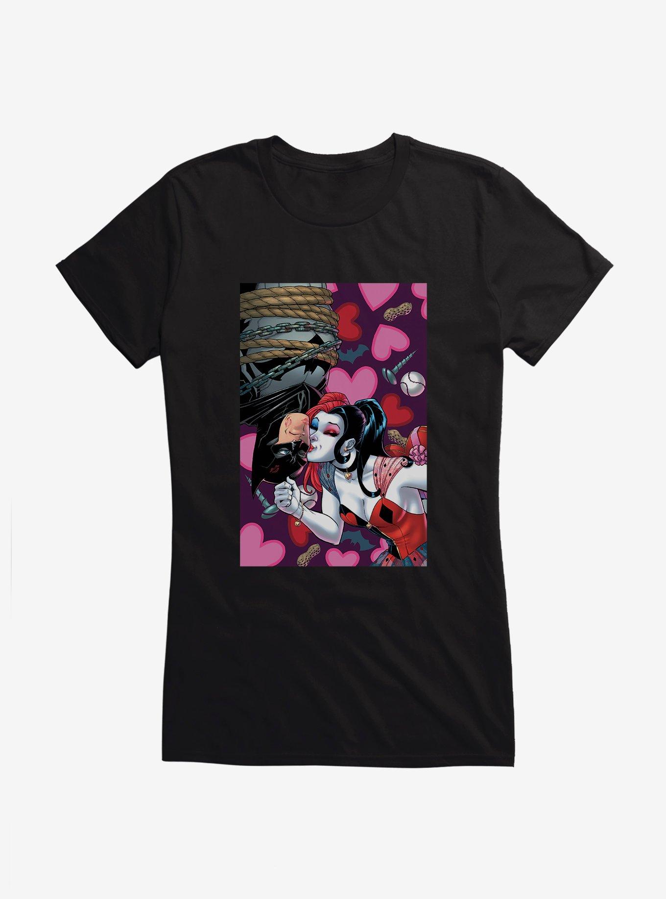 Batman Harley Kissing Batman Girls T-Shirt, BLACK, hi-res