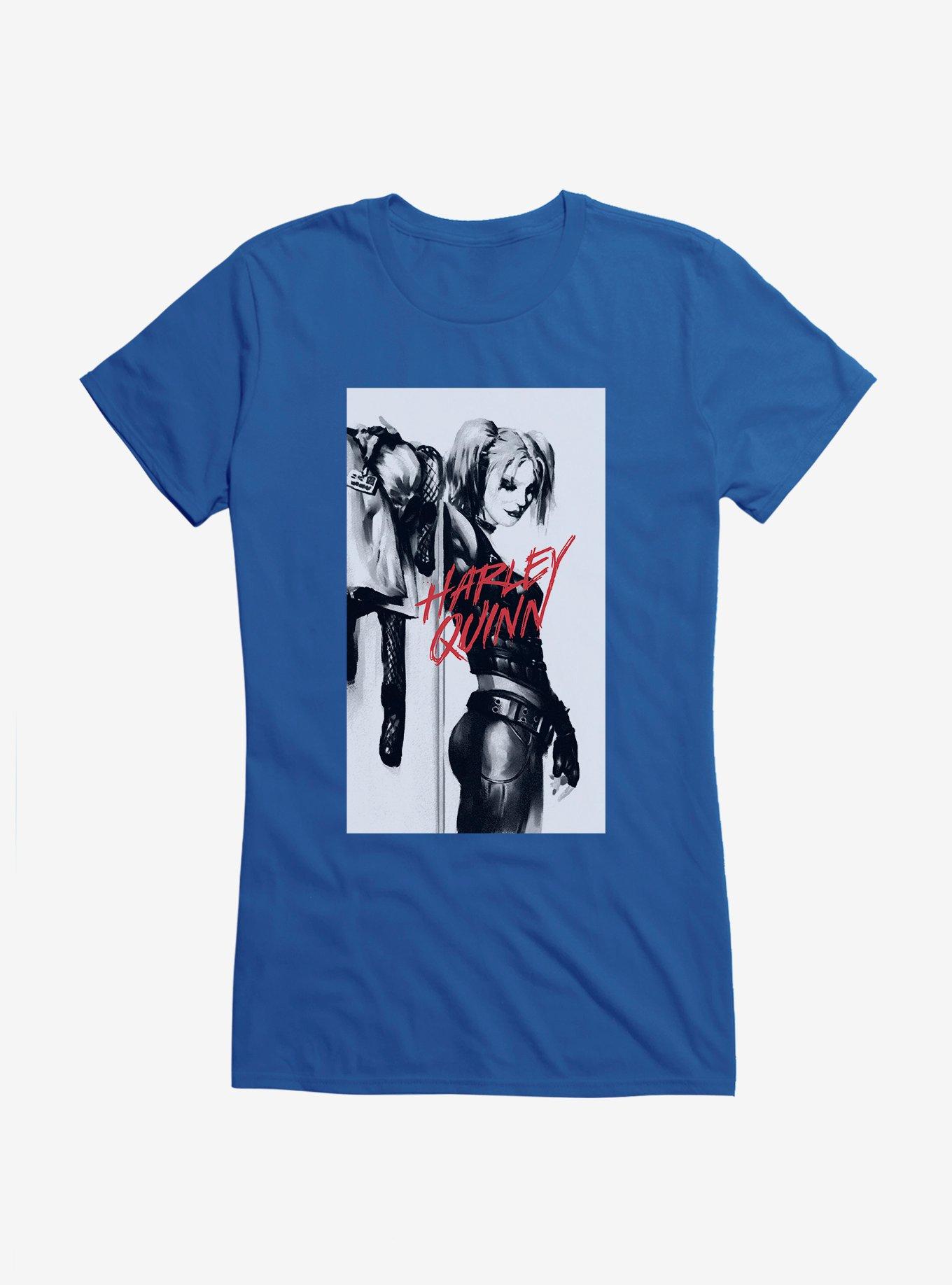 Batman Harley Quinn Black And White Portrait Girls T-Shirt, , hi-res