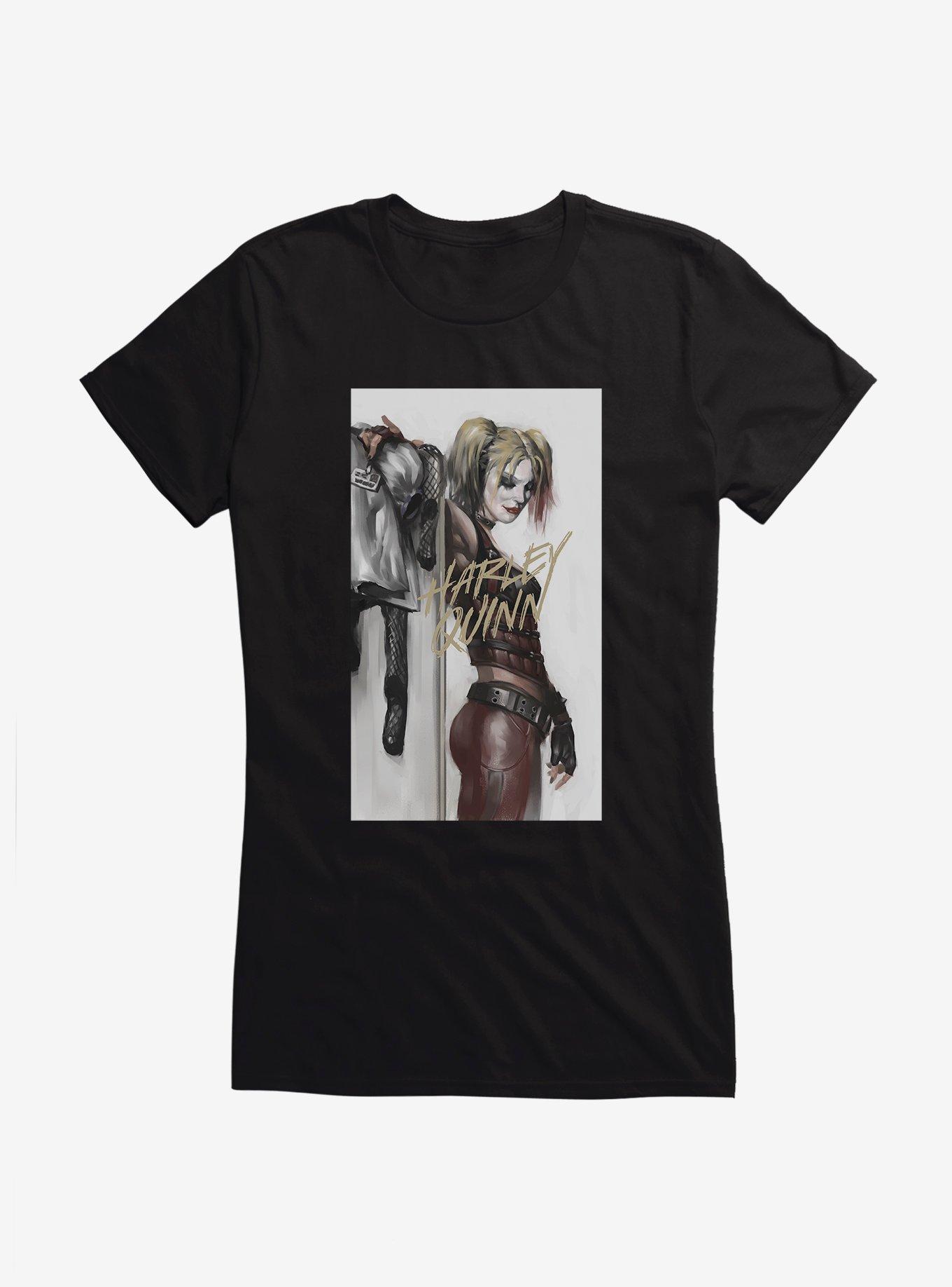 Batman Harley Quinn Sketch Portrait Girls T-Shirt, , hi-res