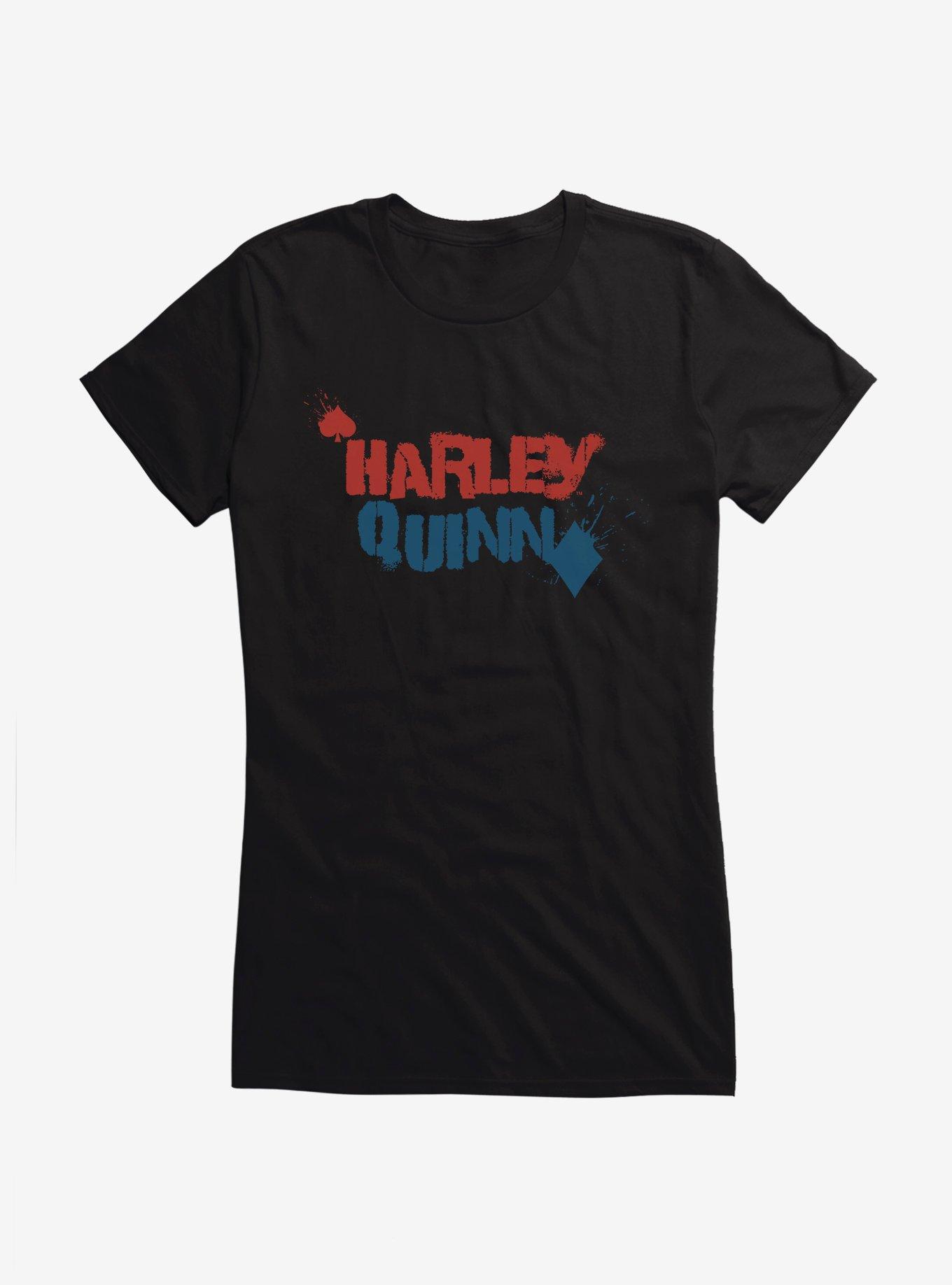 Batman Harley Quinn Spray Paint Logo Girls T-Shirt, , hi-res