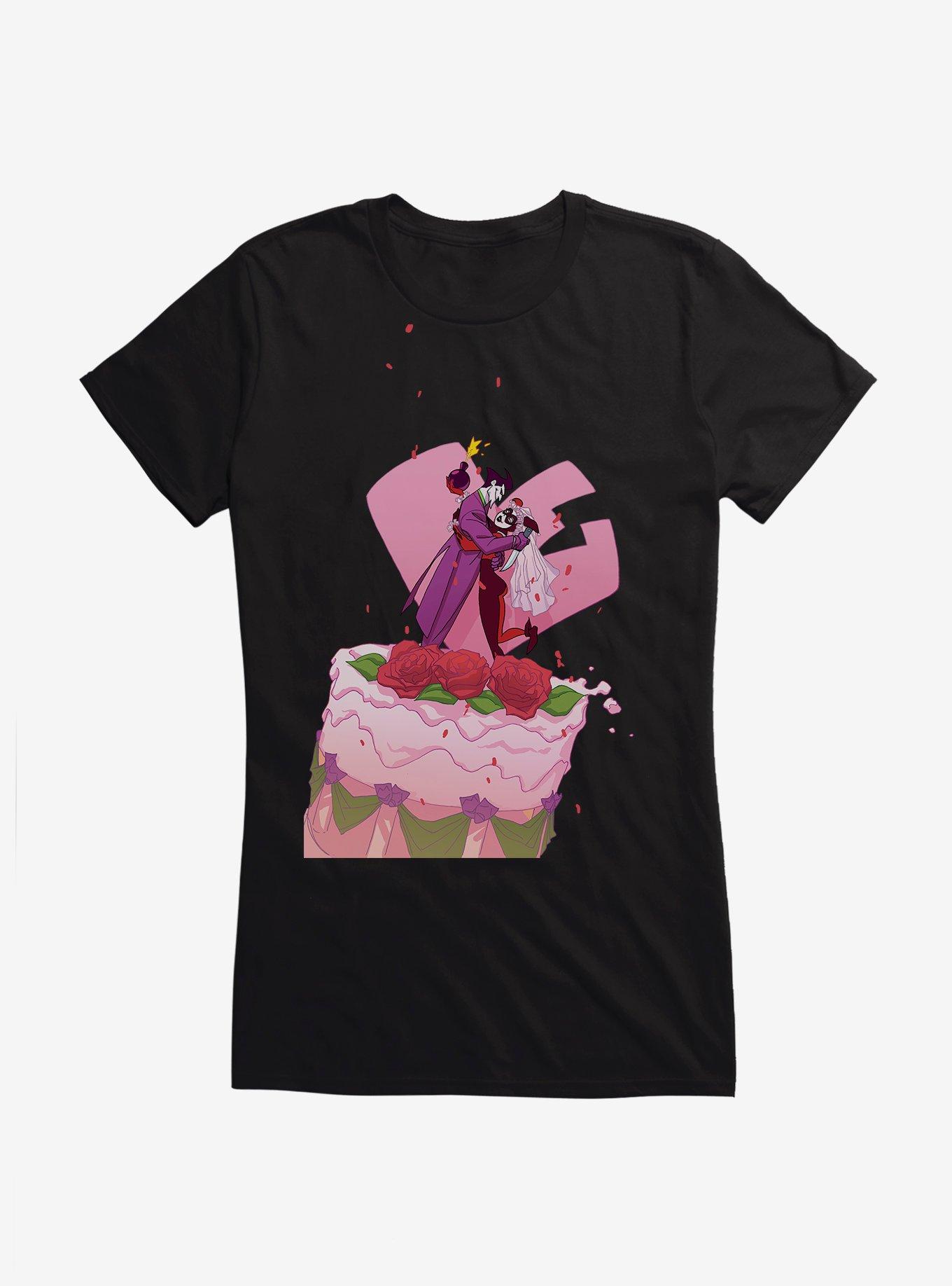 Batman Harley Quinn The Joker Wedding Cake Girls T-Shirt, BLACK, hi-res