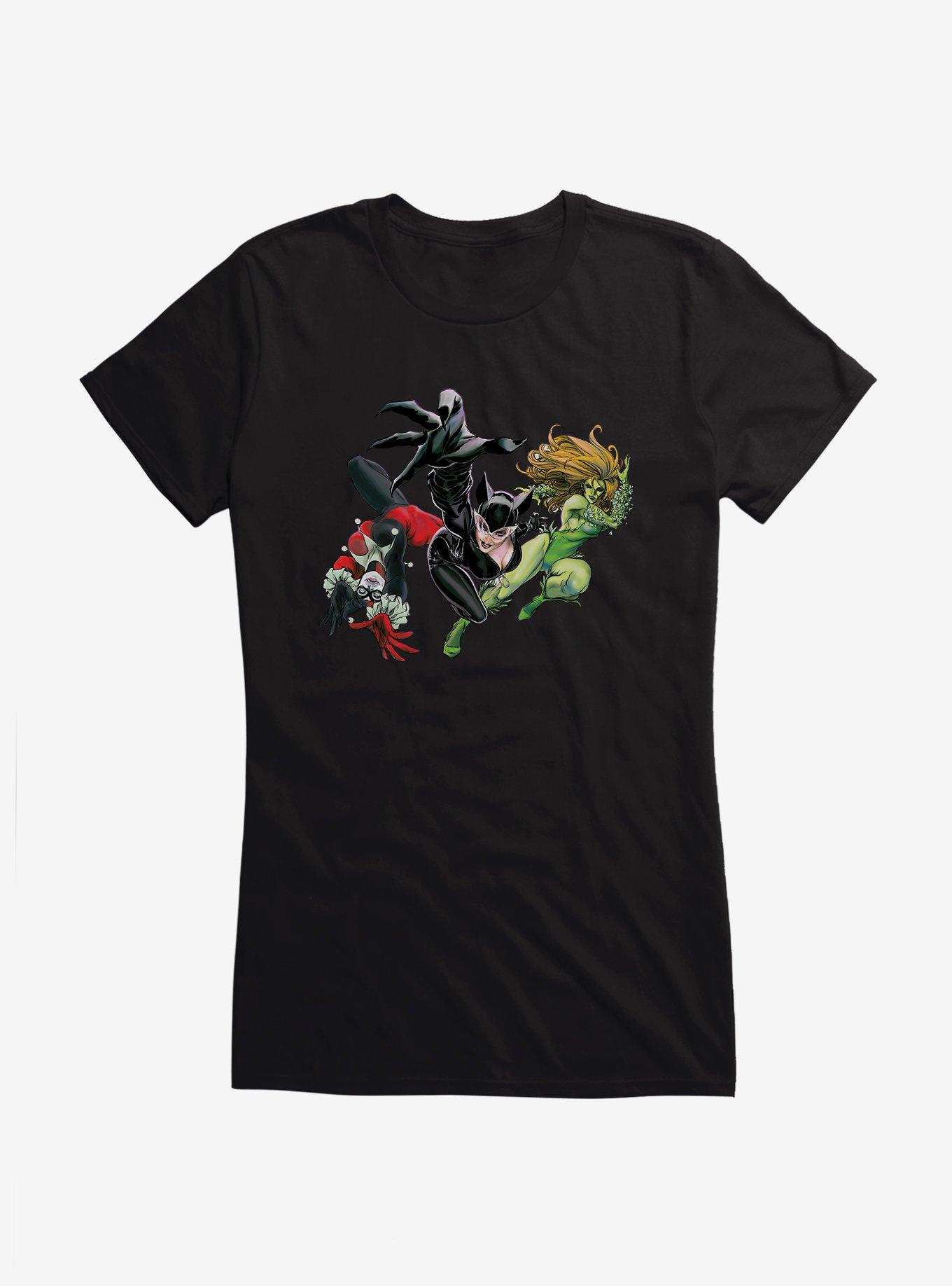 Batman Harley Quinn, Catwoman, And Poison Ivy Girls T-Shirt, , hi-res