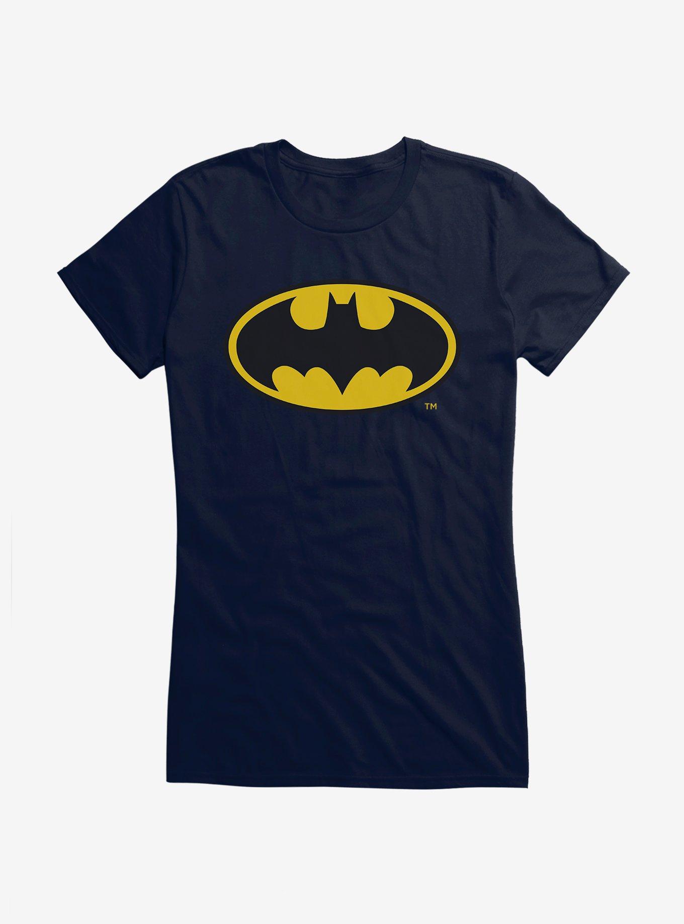 Batman 1989 Logo Girls T-Shirt, NAVY, hi-res