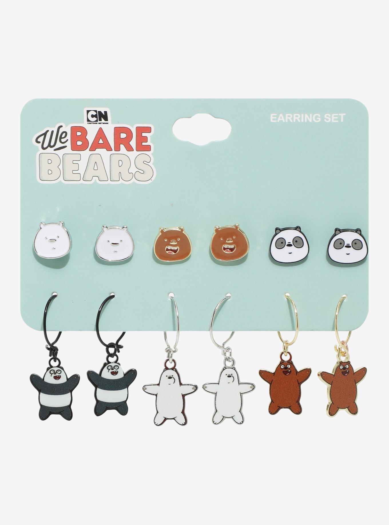 We Bare Bears Trio Earring Set, , hi-res