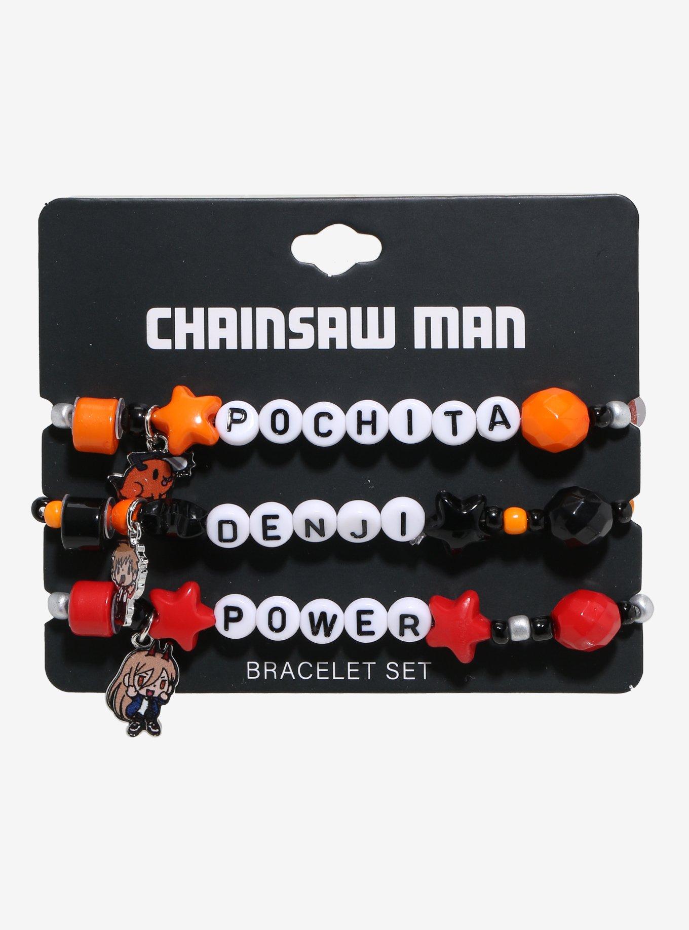 Chainsaw Man Trio Charms Bead Bracelet Set, , hi-res