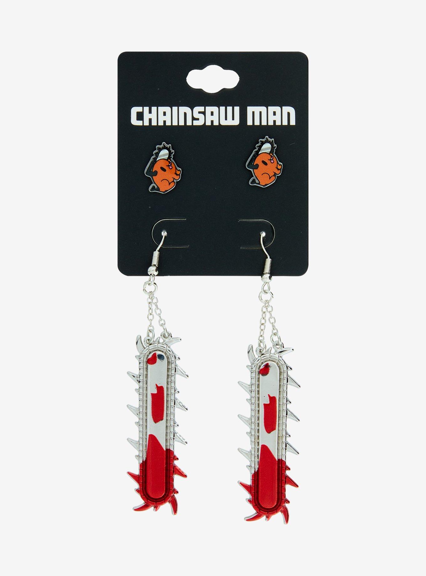 Chainsaw Man Pochita Chainsaw Earring Set, , hi-res