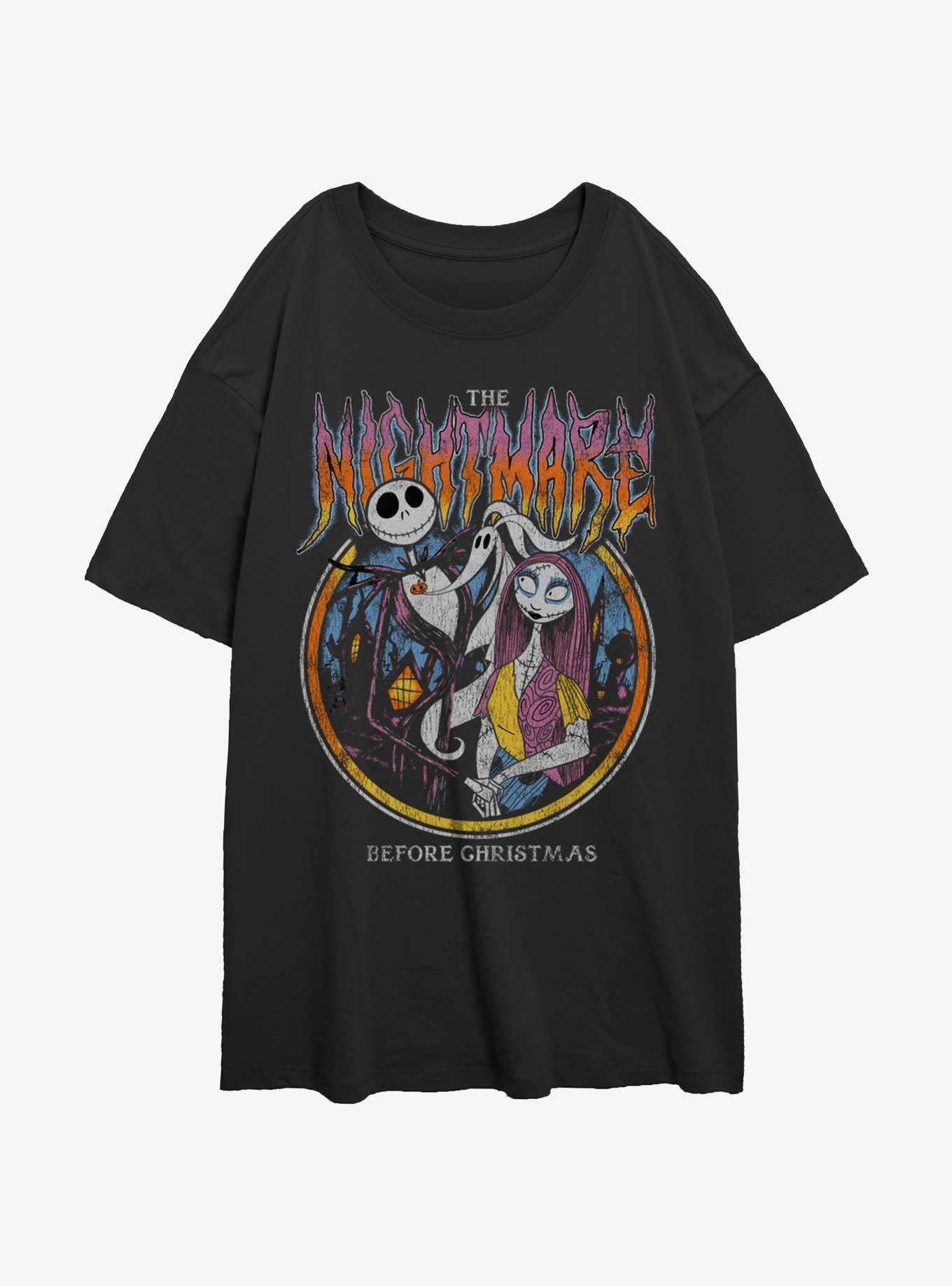 The Nightmare Before Christmas Jack & Sally Nightmare Metal Girls Oversized T-Shirt, , hi-res