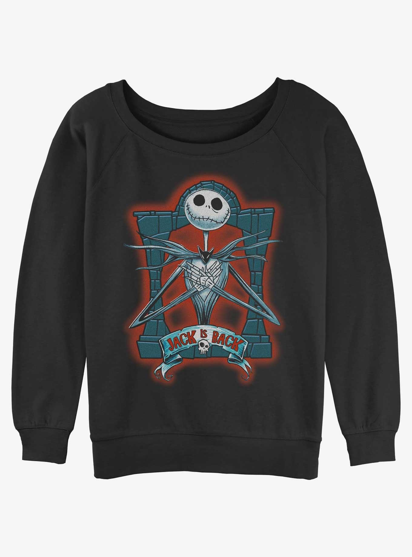 The Nightmare Before Christmas Jack Is Back Girls Slouchy Sweatshirt, BLACK, hi-res