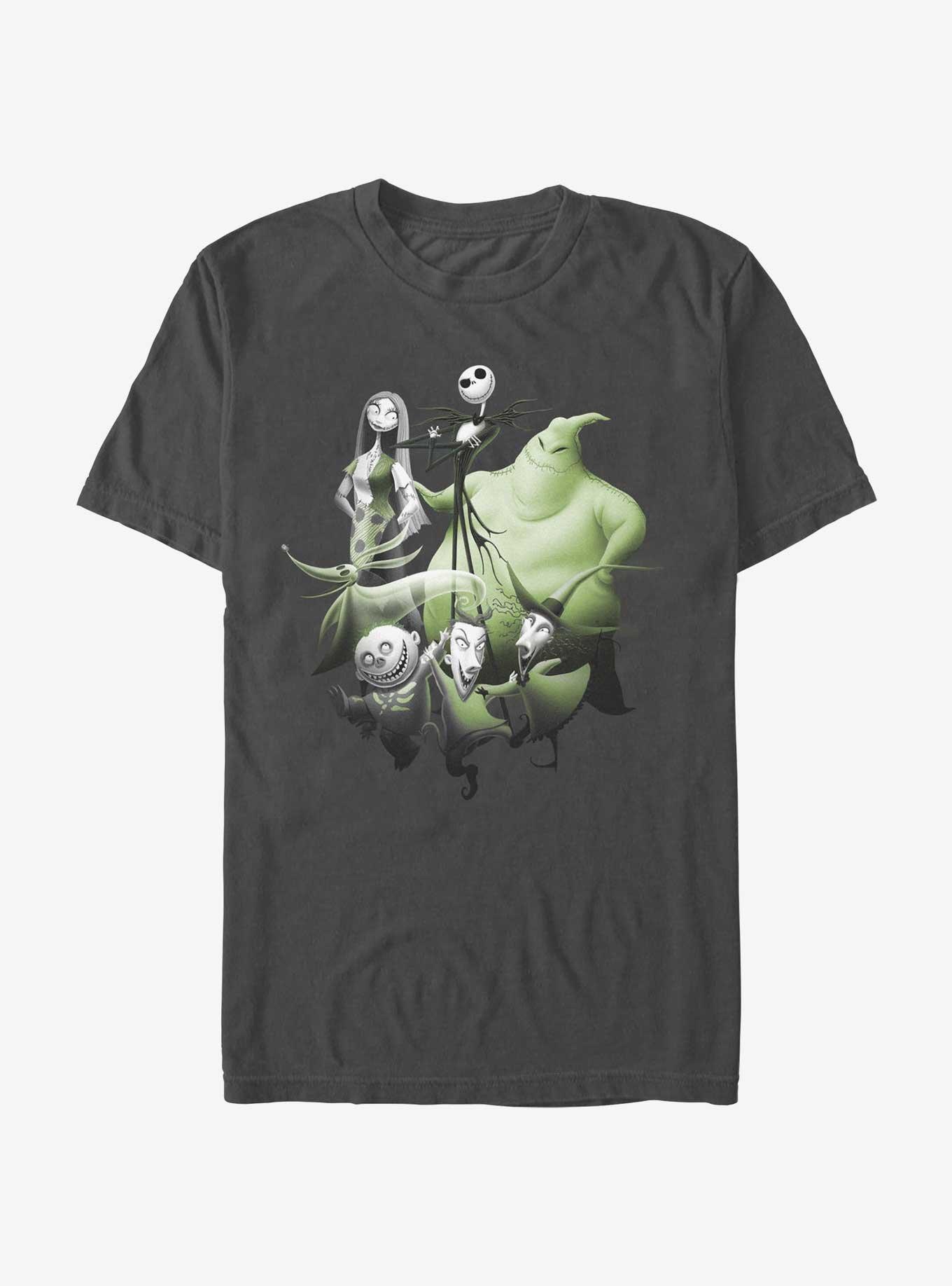 The Nightmare Before Christmas Character Group Shot T-Shirt, CHARCOAL, hi-res