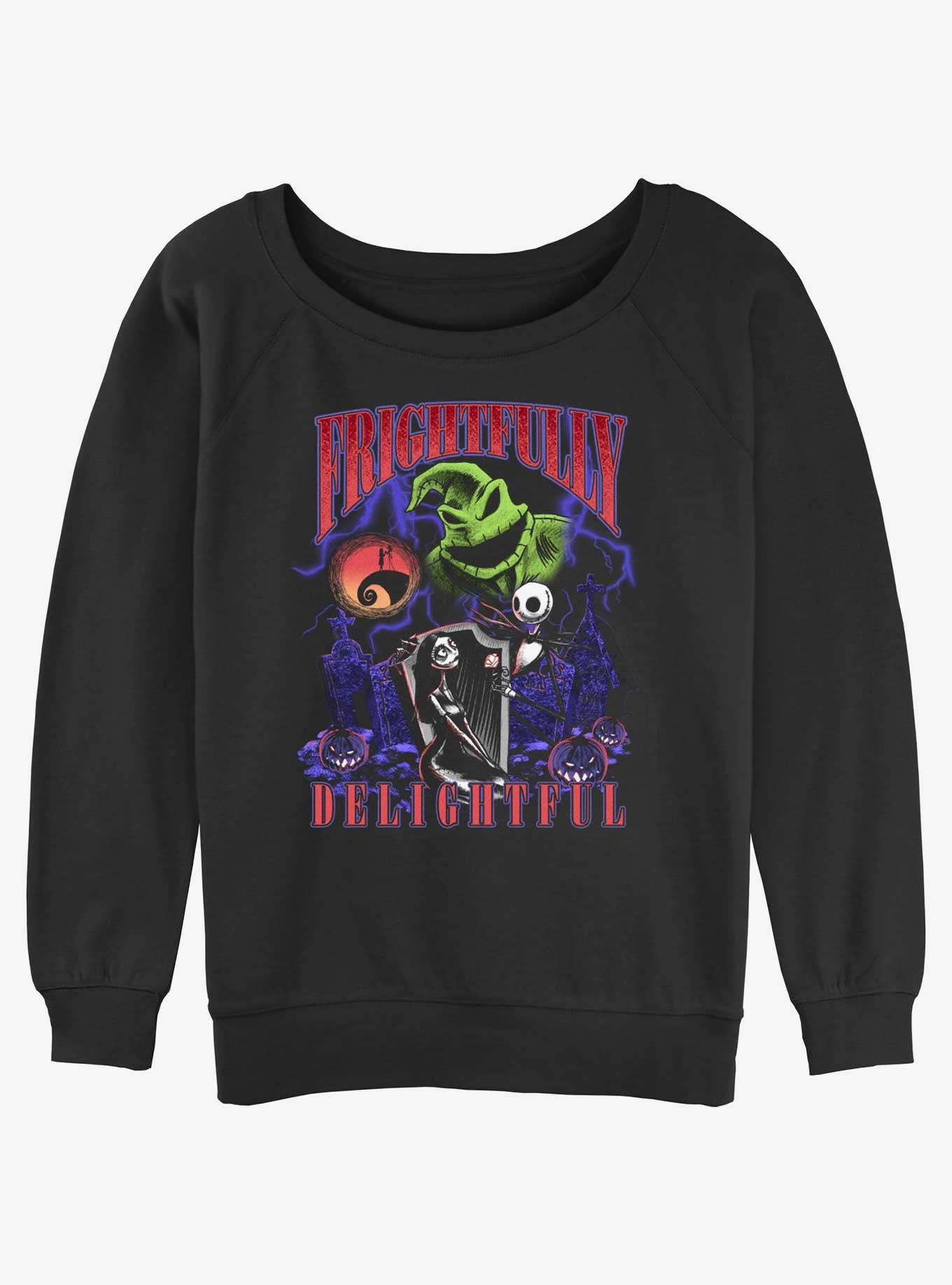 The Nightmare Before Christmas Frightfully Delightful Girls Slouchy Sweatshirt, , hi-res