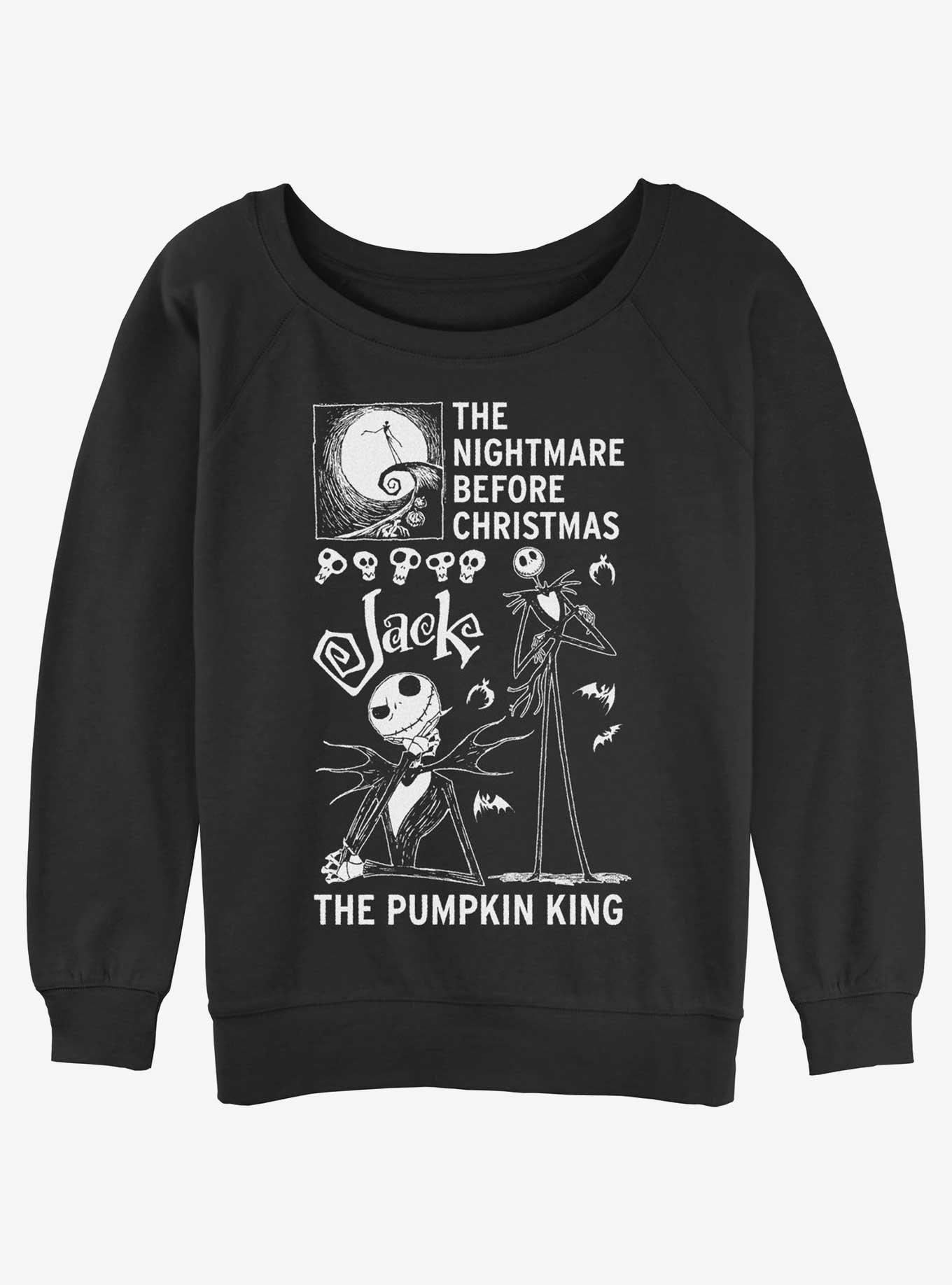 Disney The Nightmare Before Christmas Jack Pumpkin King Girls Slouchy Sweatshirt, , hi-res