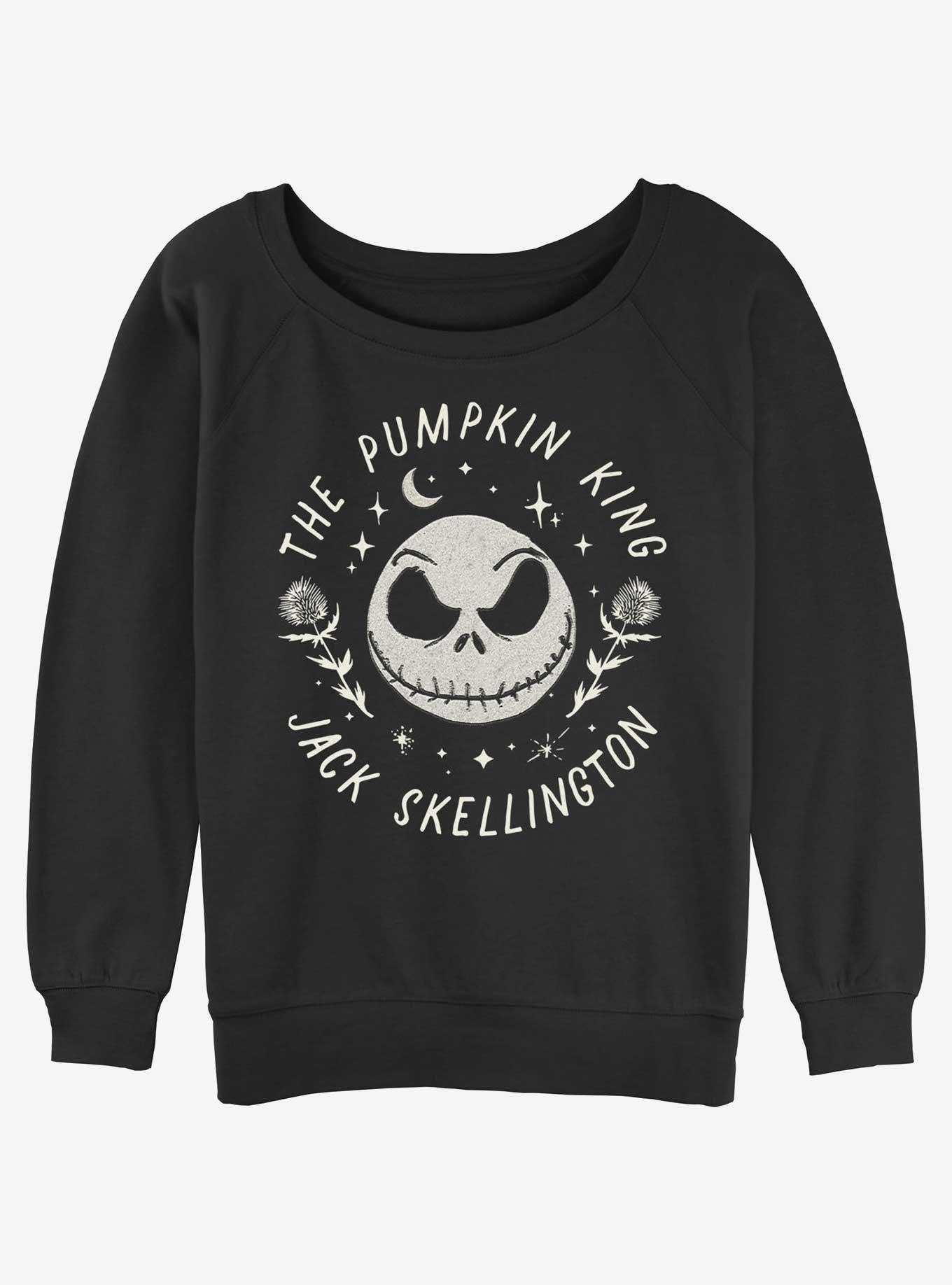 Disney The Nightmare Before Christmas Jack Dandelion Floral Girls Slouchy Sweatshirt, , hi-res