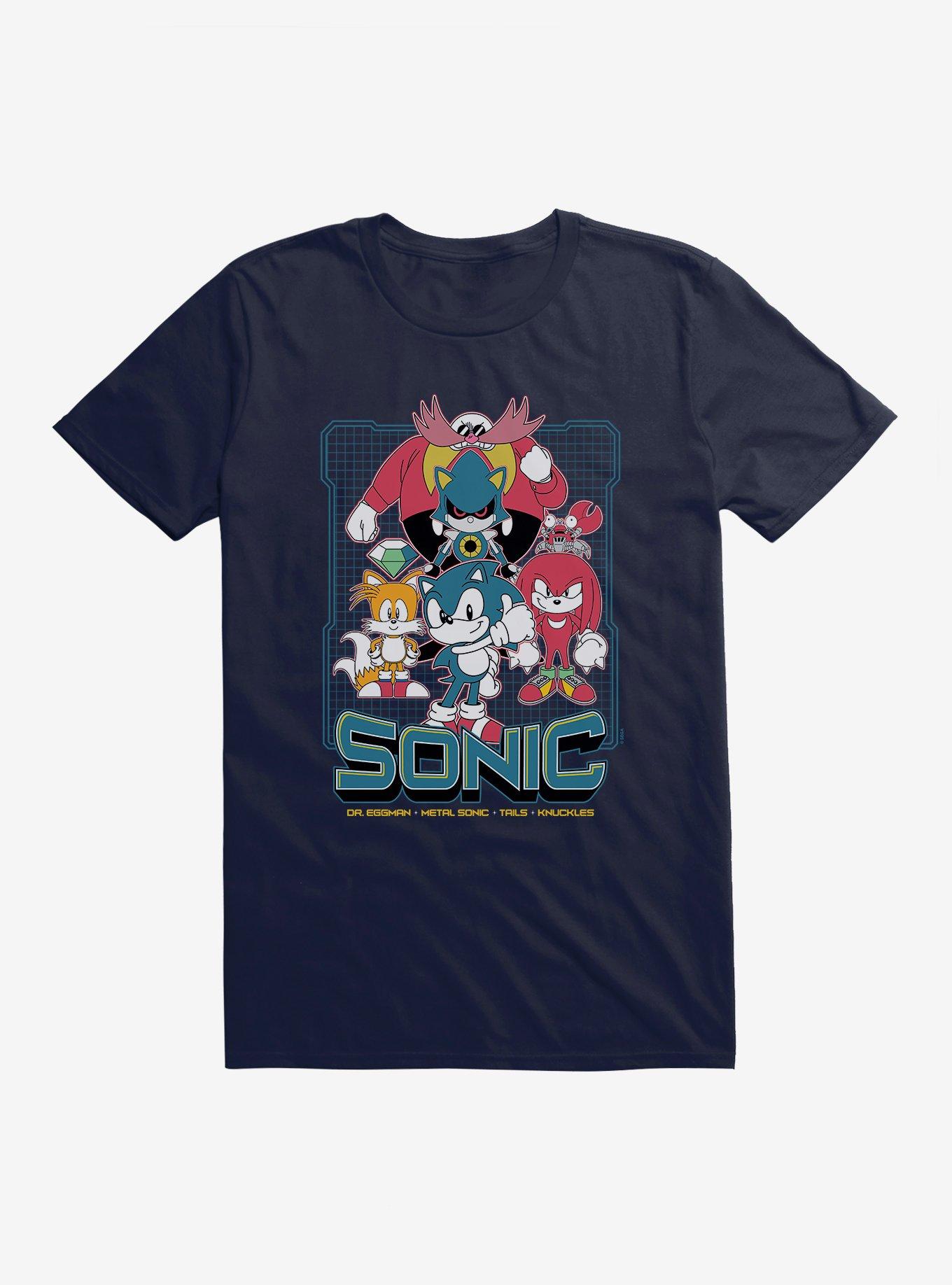 Sonic The Hedgehog Group Retro T-Shirt, NAVY, hi-res