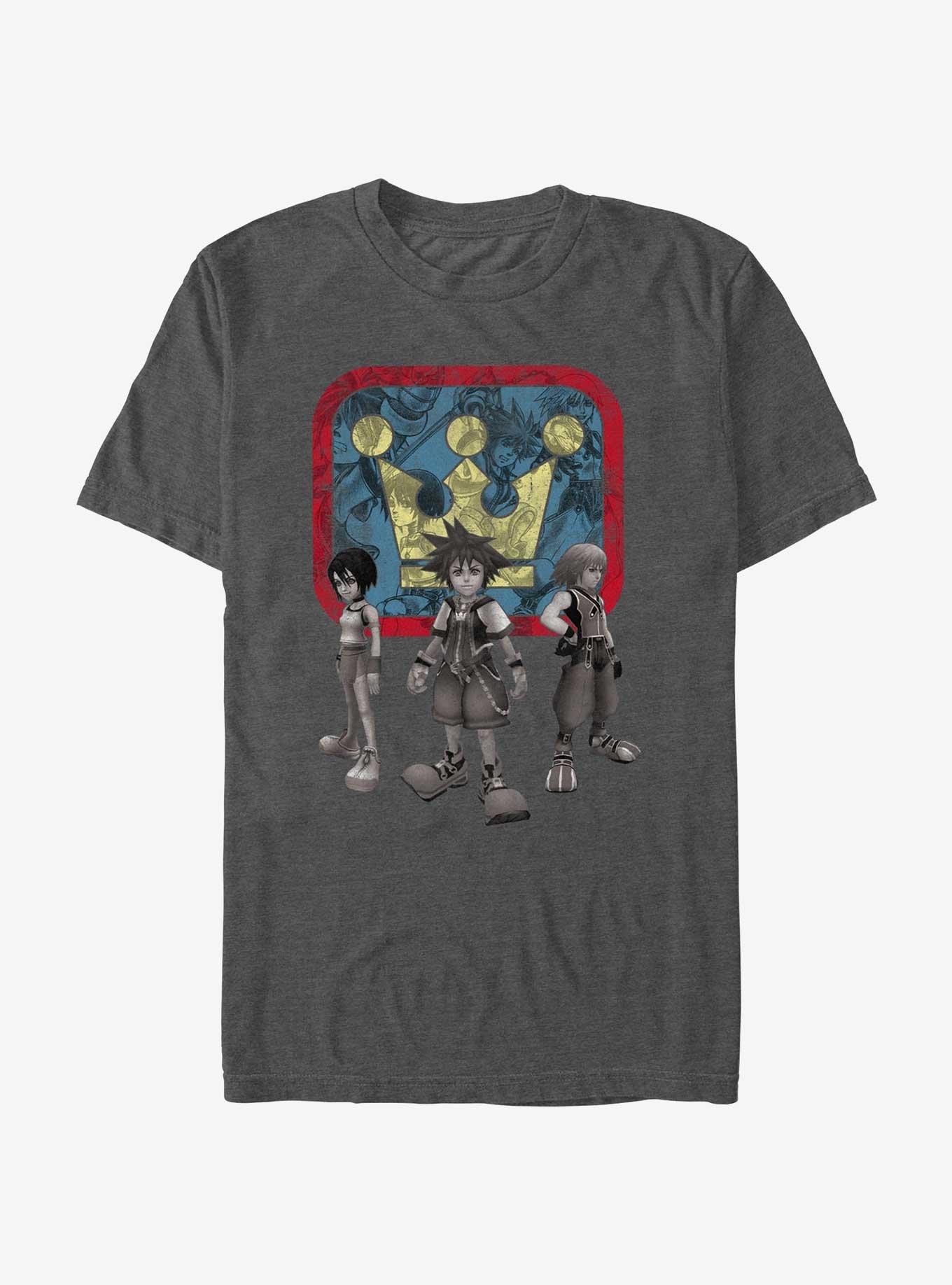 Disney Kingdom Hearts King Crew T-Shirt, CHAR HTR, hi-res