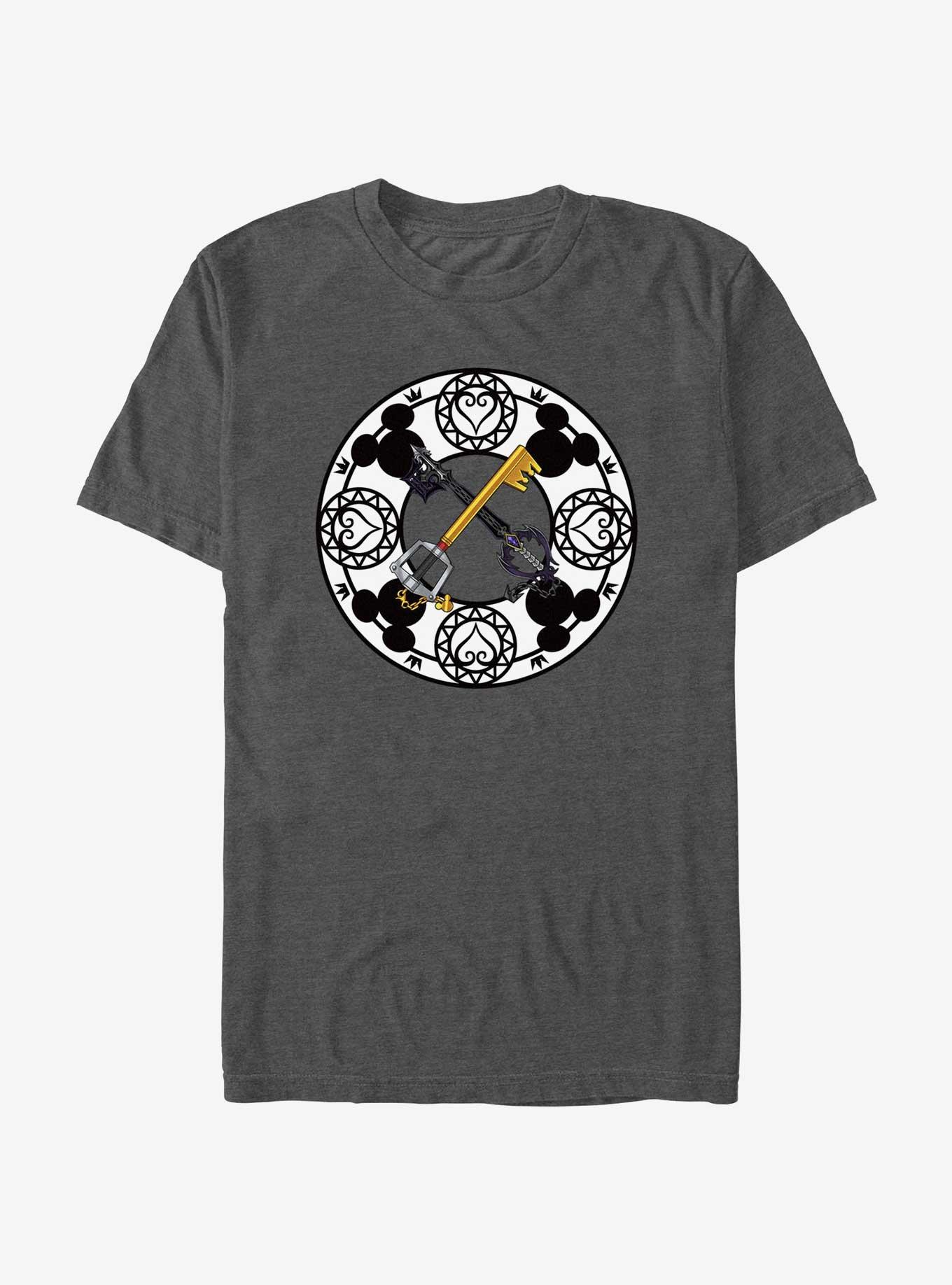 Disney Kingdom Hearts Hearts Keys T-Shirt, CHAR HTR, hi-res