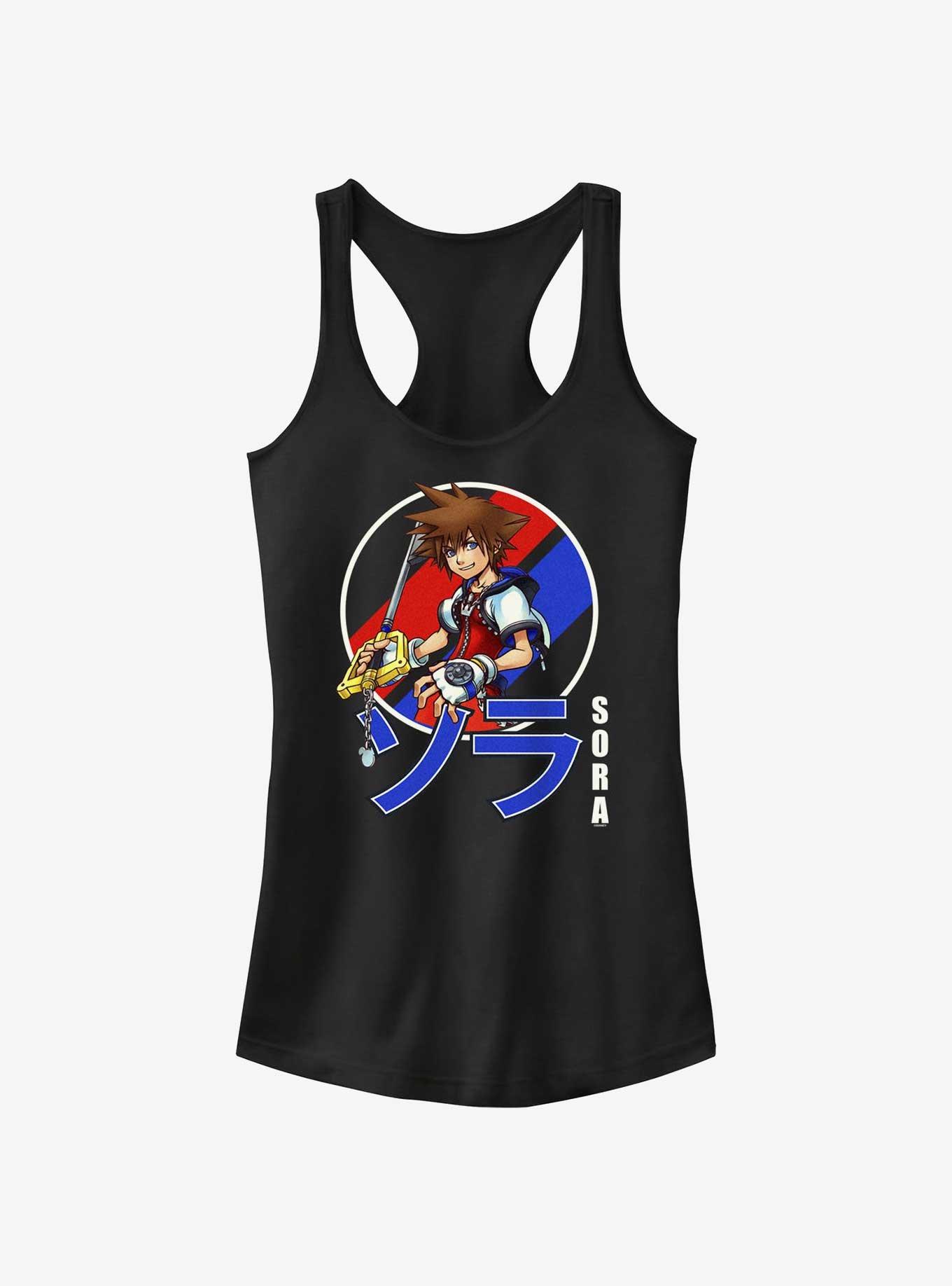 Disney Kingdom Hearts Sora Classic Anime Girls Tank, BLACK, hi-res