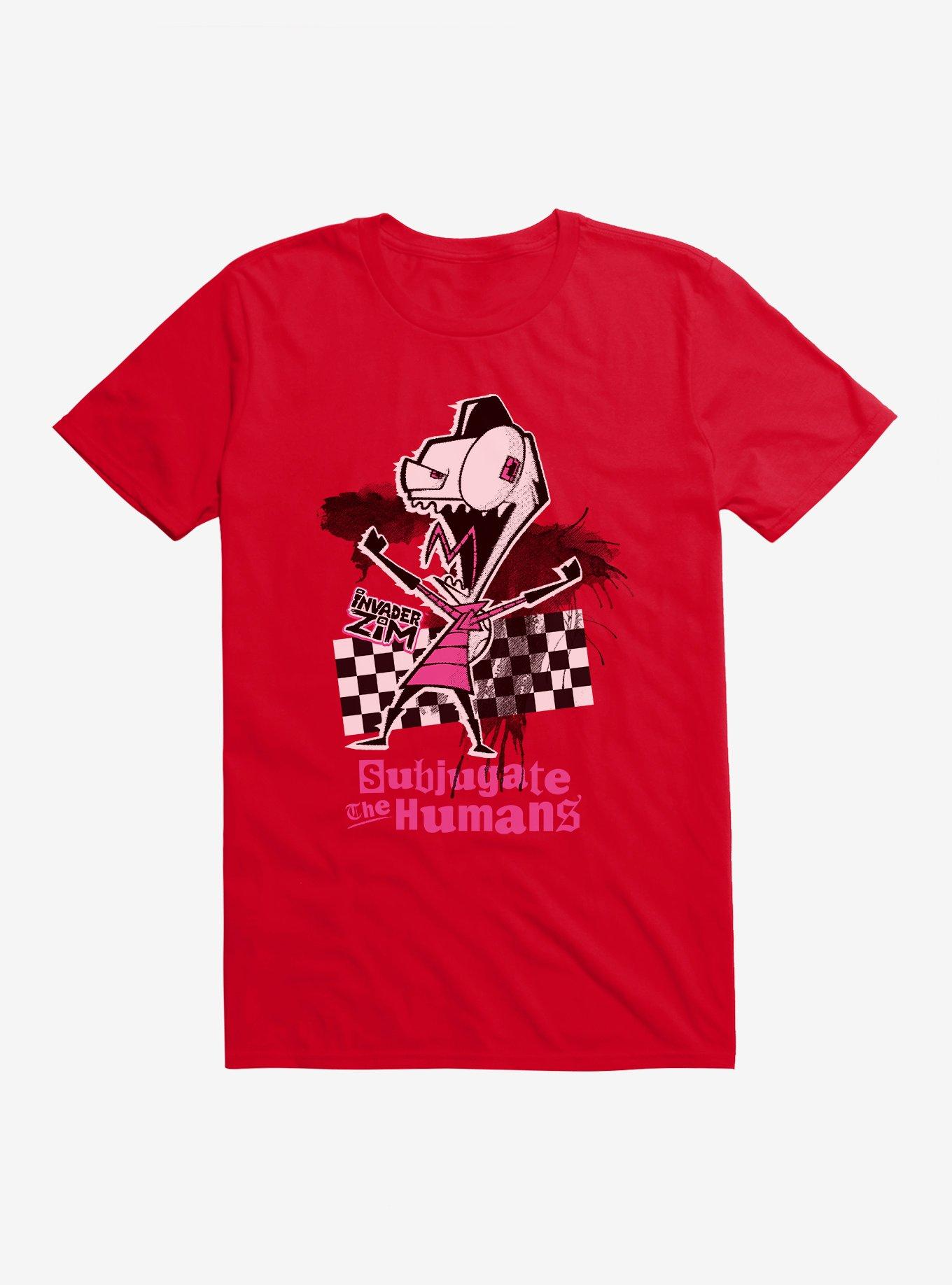 Invader Zim Subjugate The Humans T-Shirt, RED, hi-res