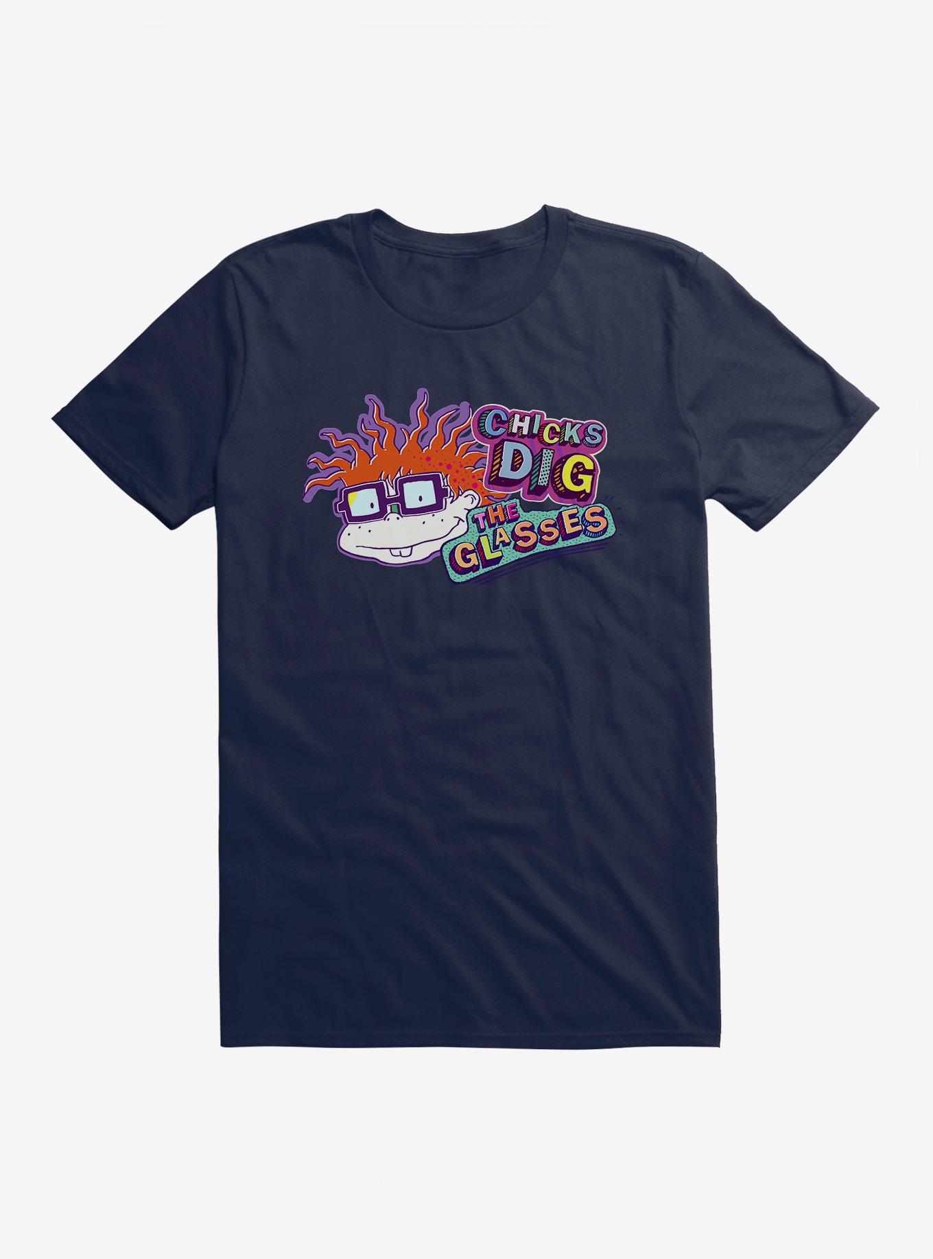 Rugrats Chuckie Chicks Dig Glasses T-Shirt, MIDNIGHT NAVY, hi-res