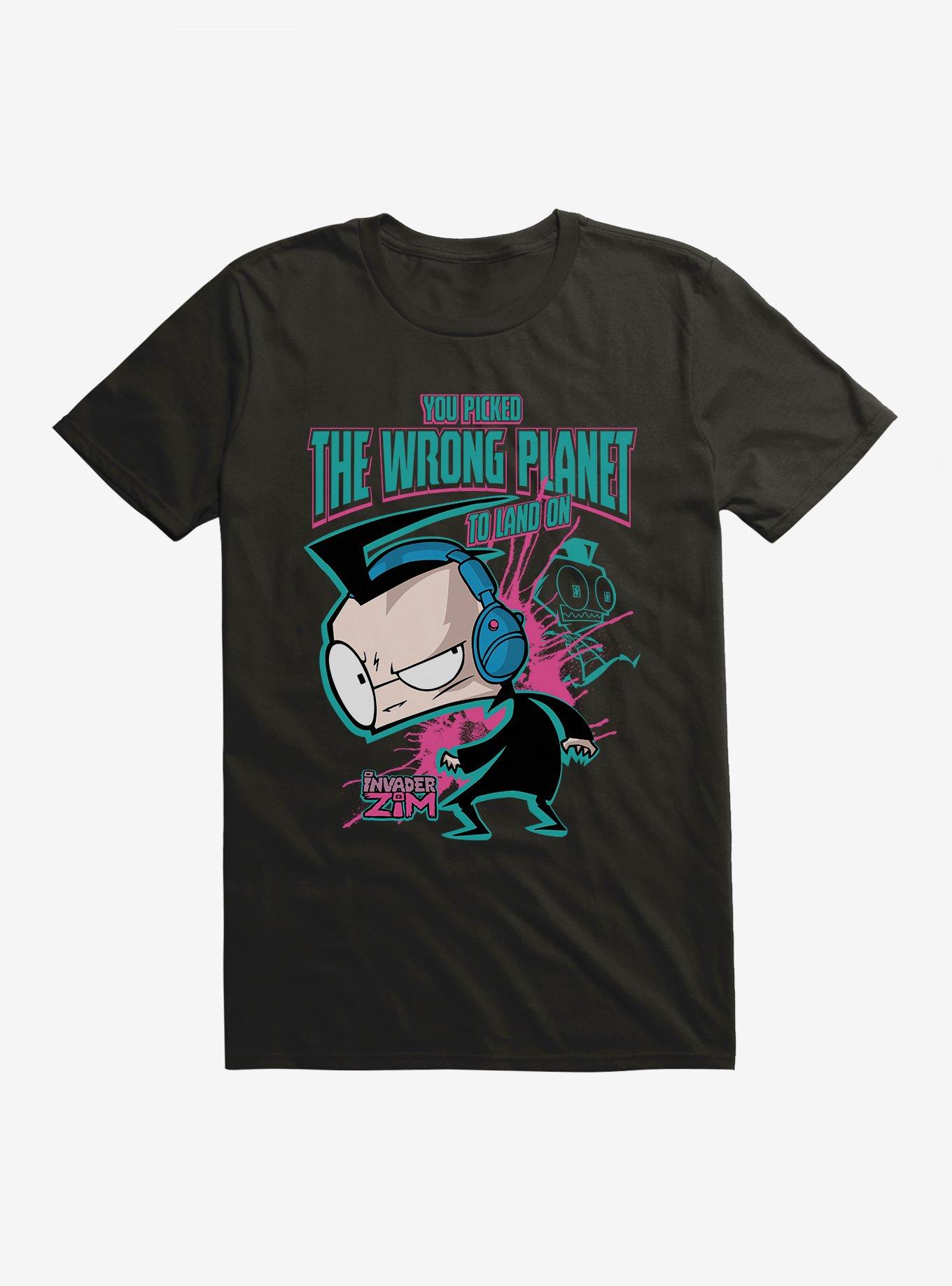 Invader Zim Wrong Planet To Land On T-Shirt, BLACK, hi-res