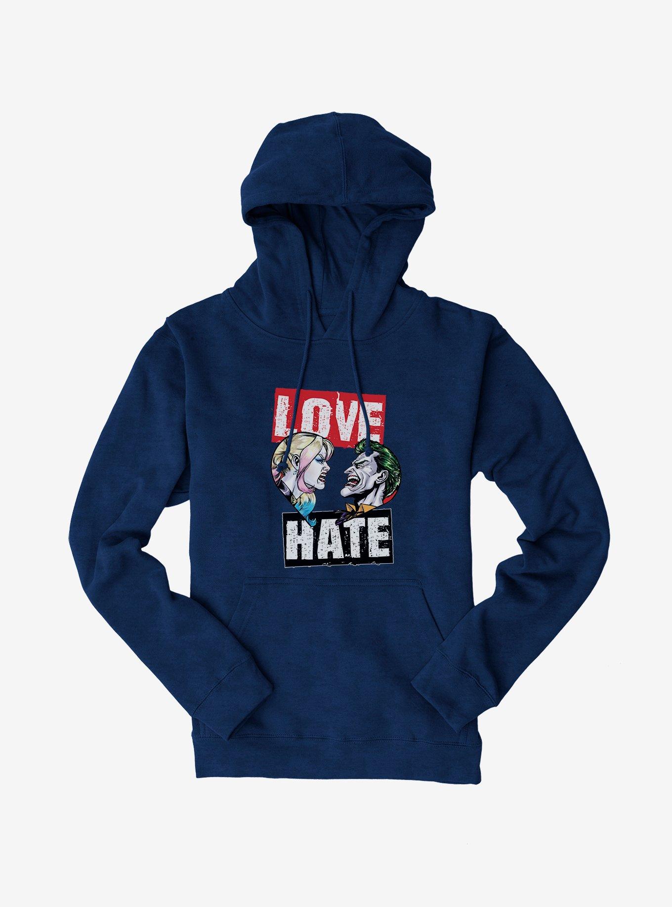 Batman Joker And Harley Quinn Love Hate Hoodie, , hi-res