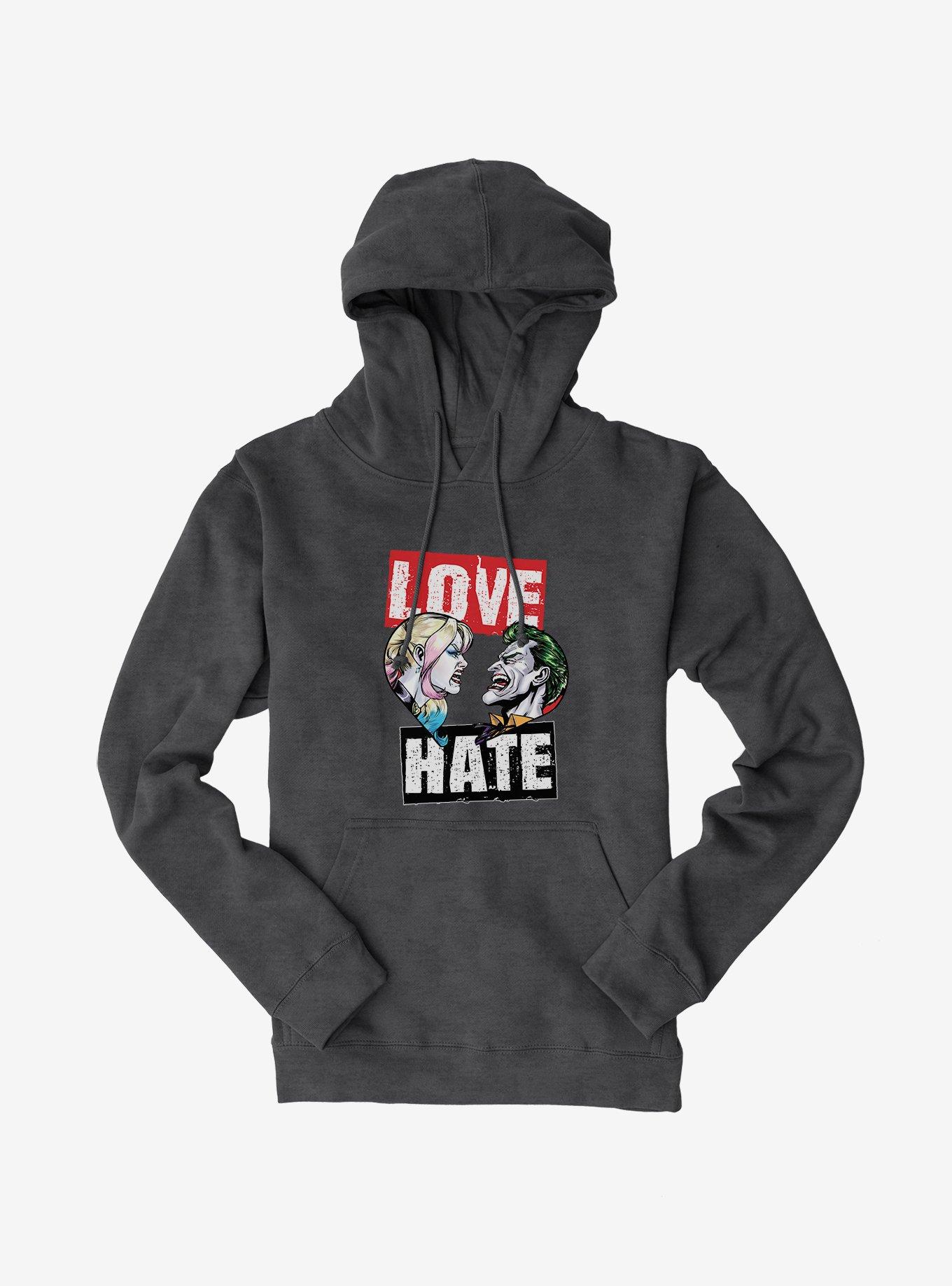 Batman Joker And Harley Quinn Love Hate Hoodie, , hi-res