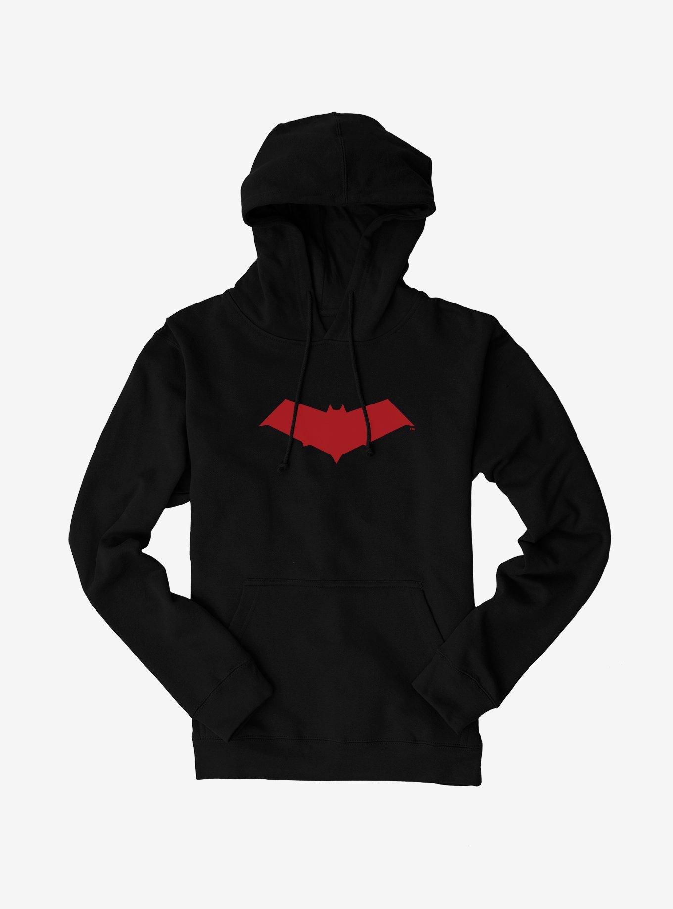 Batman Red Hood Logo Hoodie, BLACK, hi-res