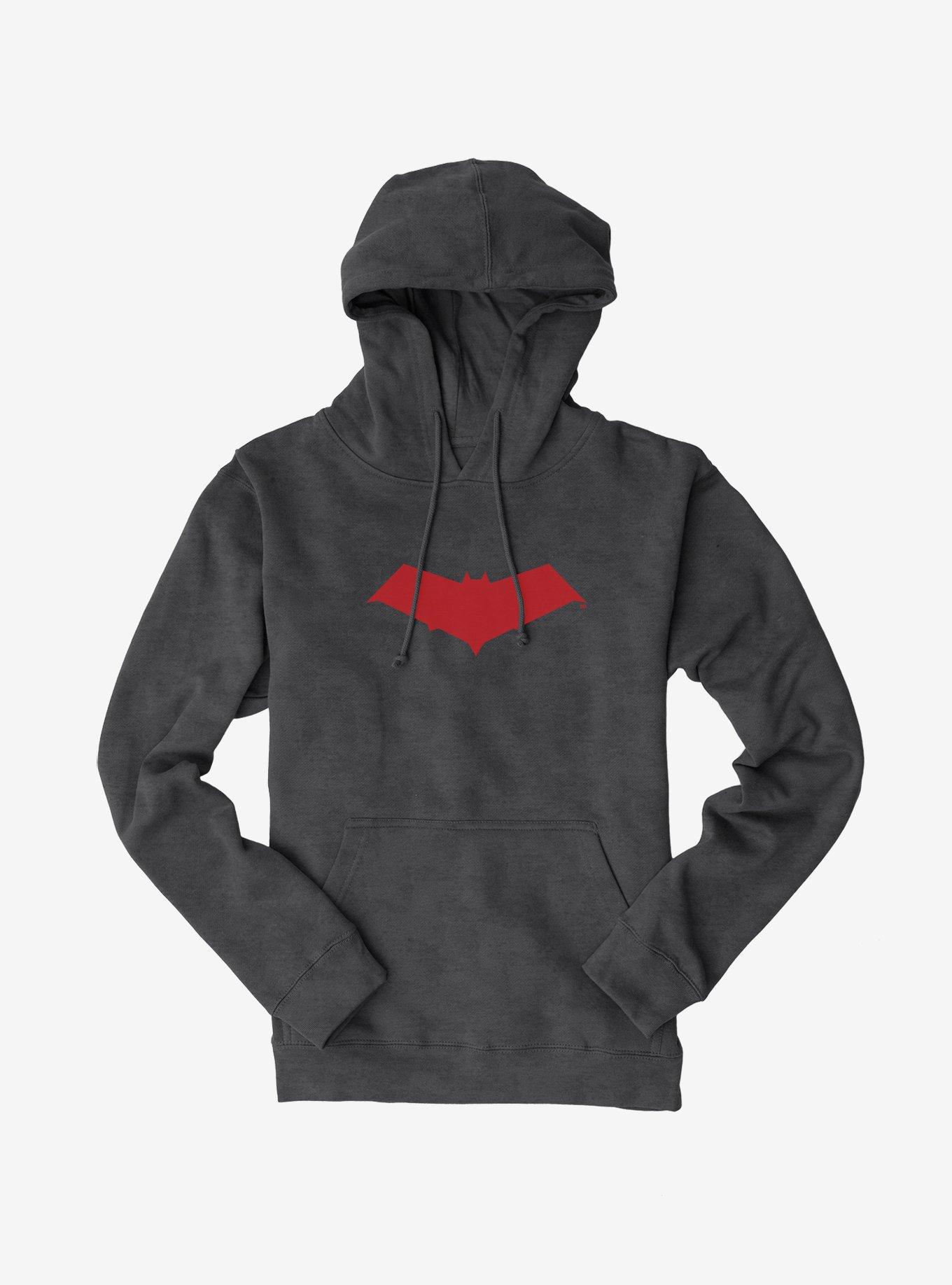 Batman Red Hood Logo Hoodie, DARK HEATHER, hi-res