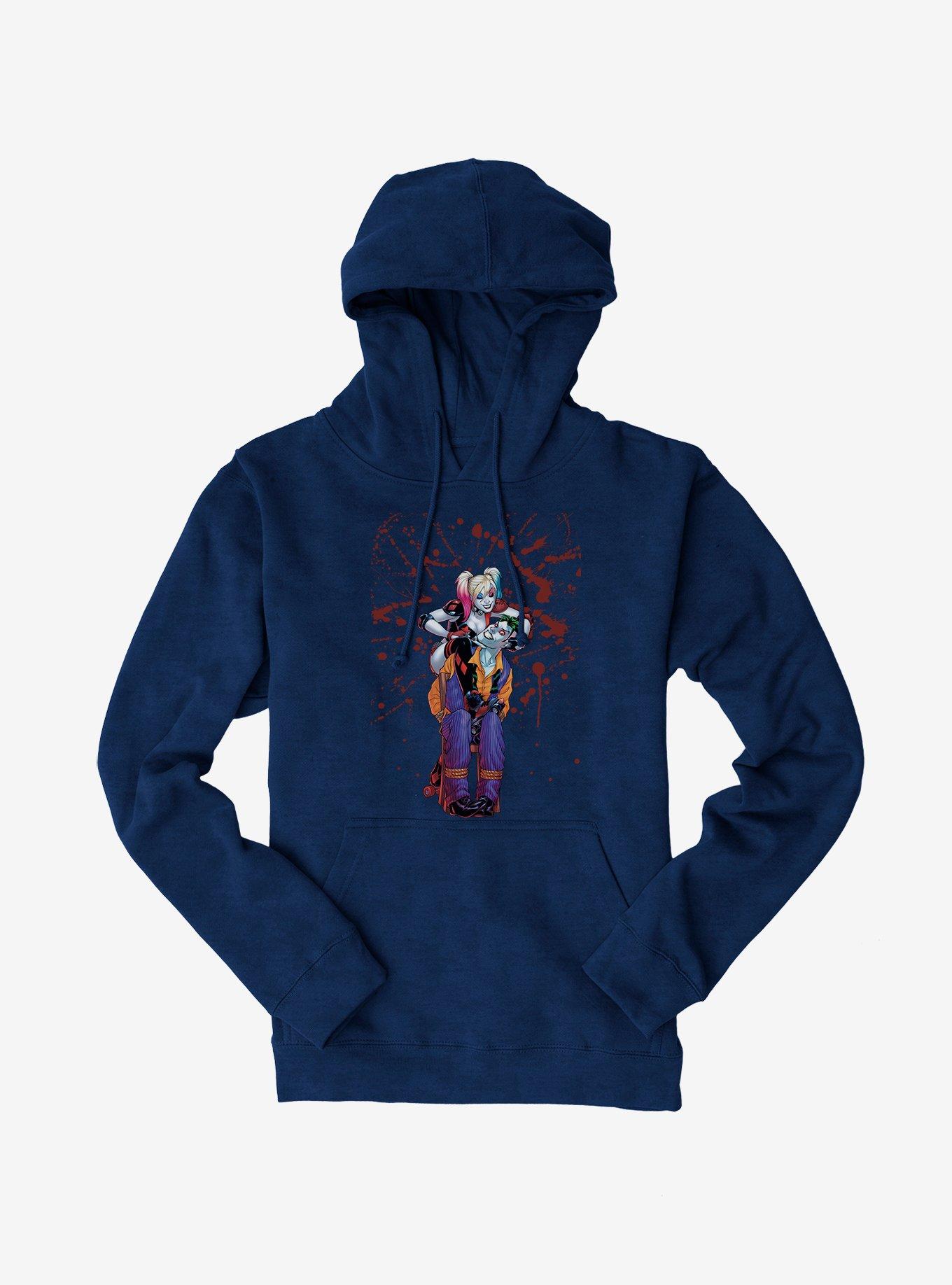 Batman The Joker And Harley Quinn Blood Splatter Hoodie, , hi-res