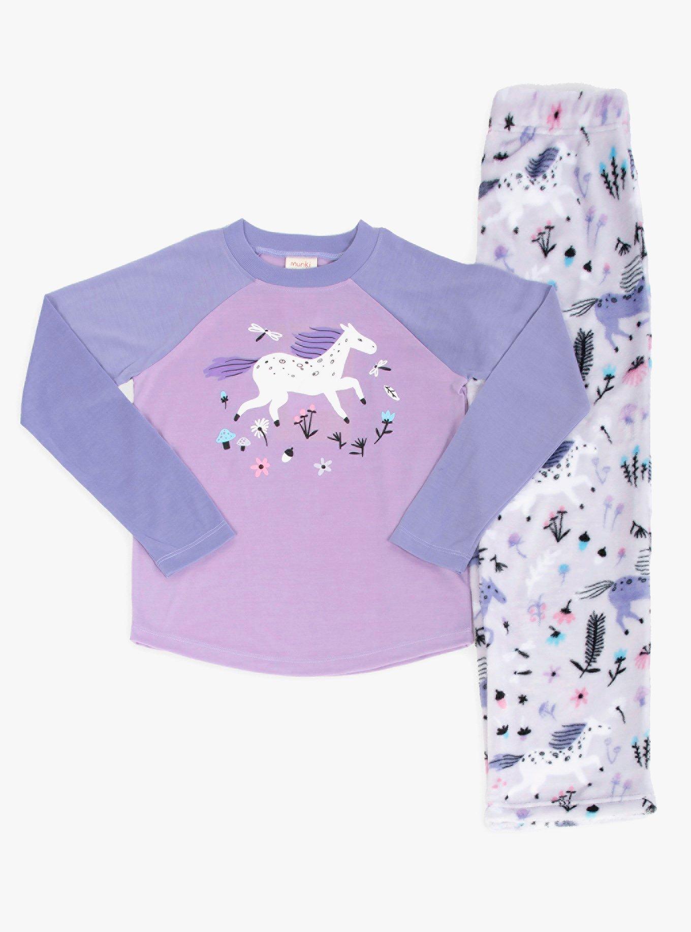 Frolic in the Flowers Raglan Long Sleeve Plush Youth Pajama Set, , hi-res